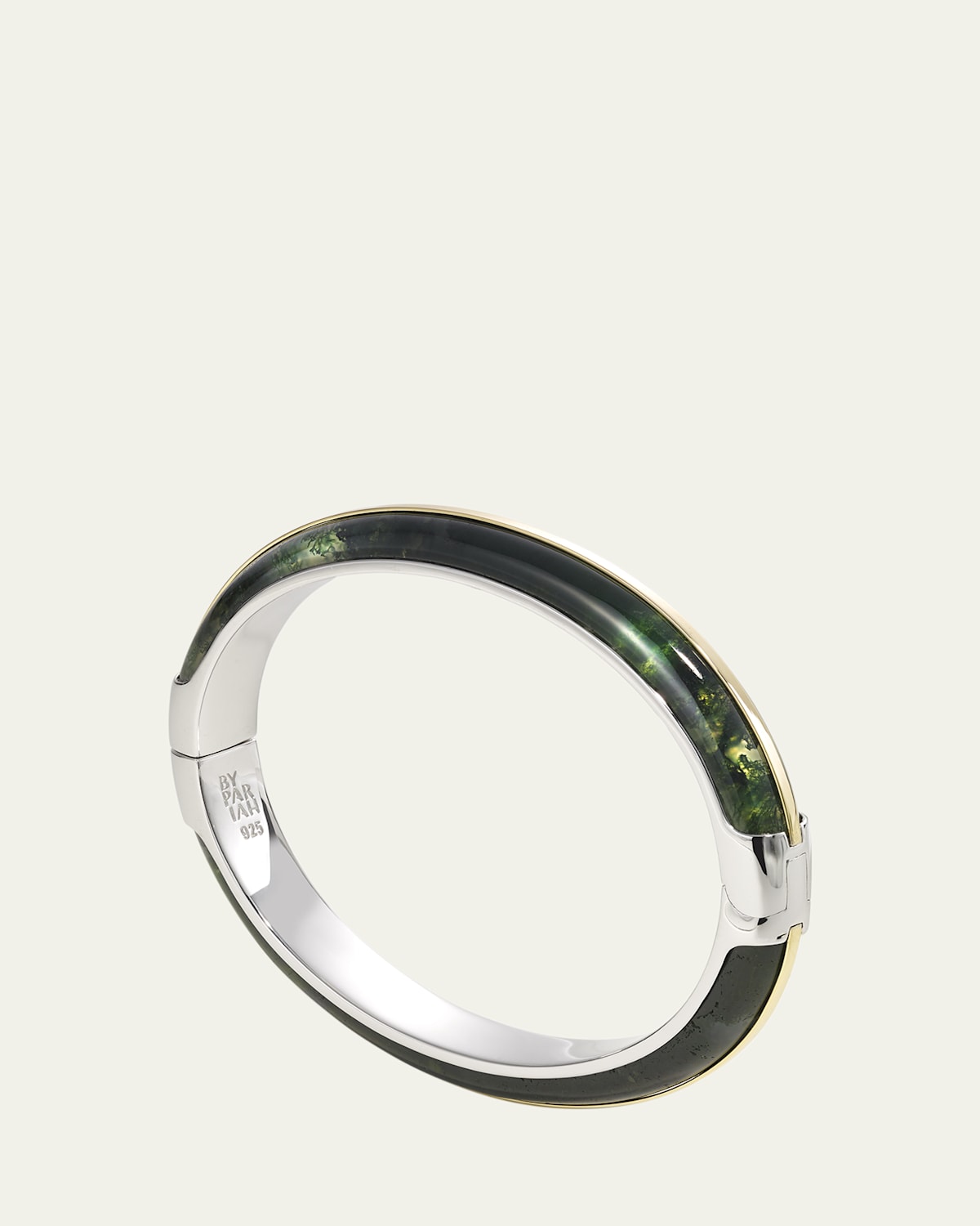 Essential Stacking Cuff Bracelet, Moss Agate