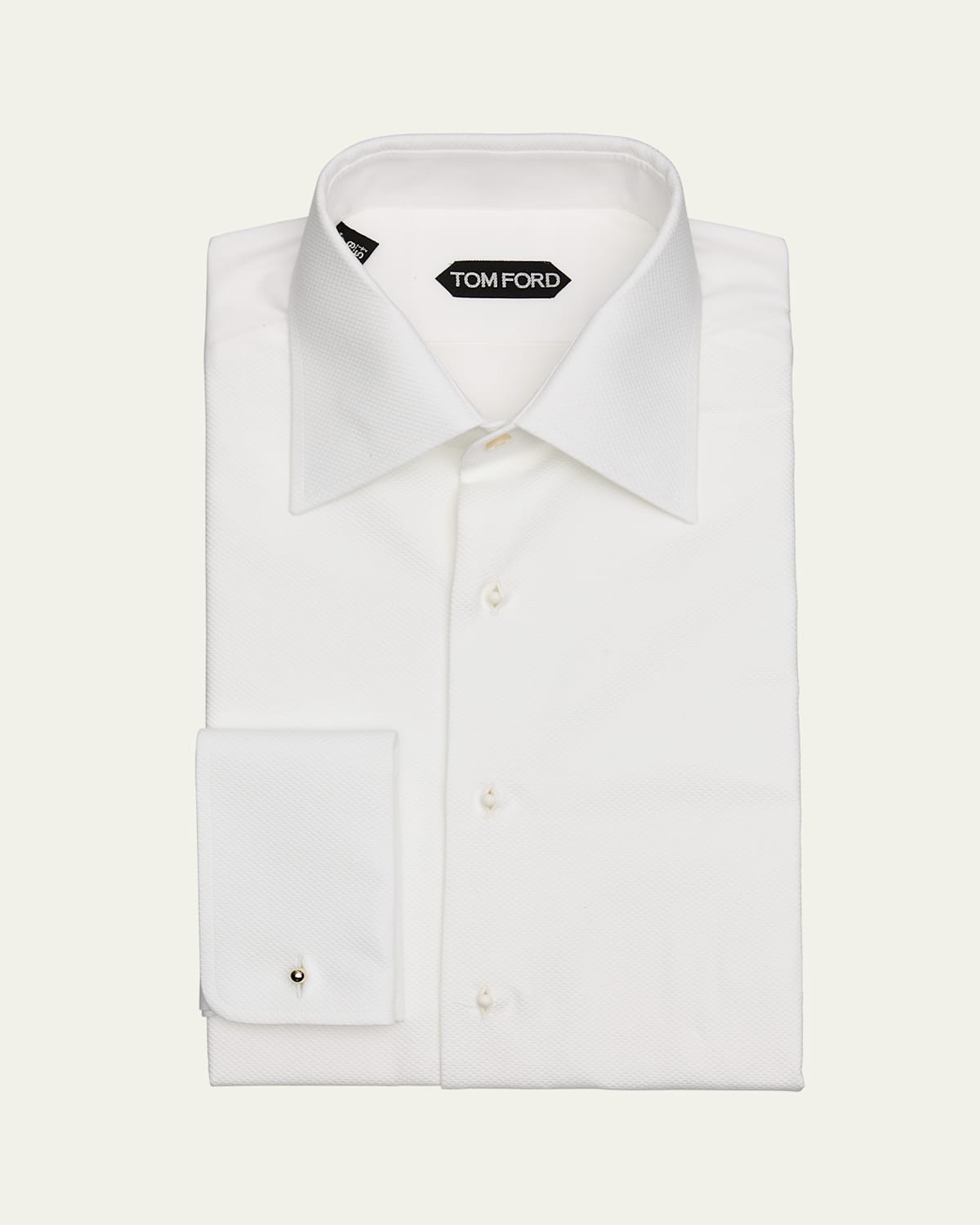 Men's Poplin Piquet French Cuff Dress Shirt