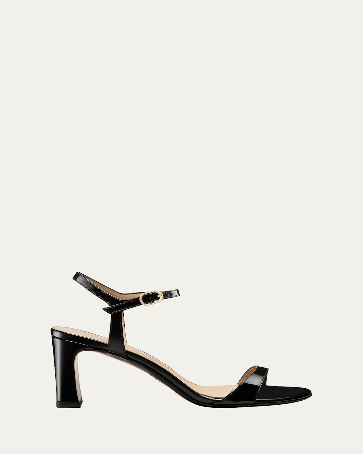 Stuart Weitzman Babette Patent Ankle-strap Sandals In Black