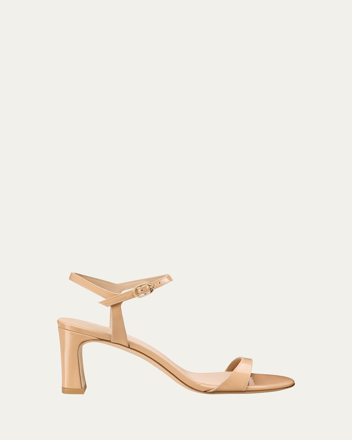 Stuart Weitzman Babette Patent Ankle-strap Sandals In Brown