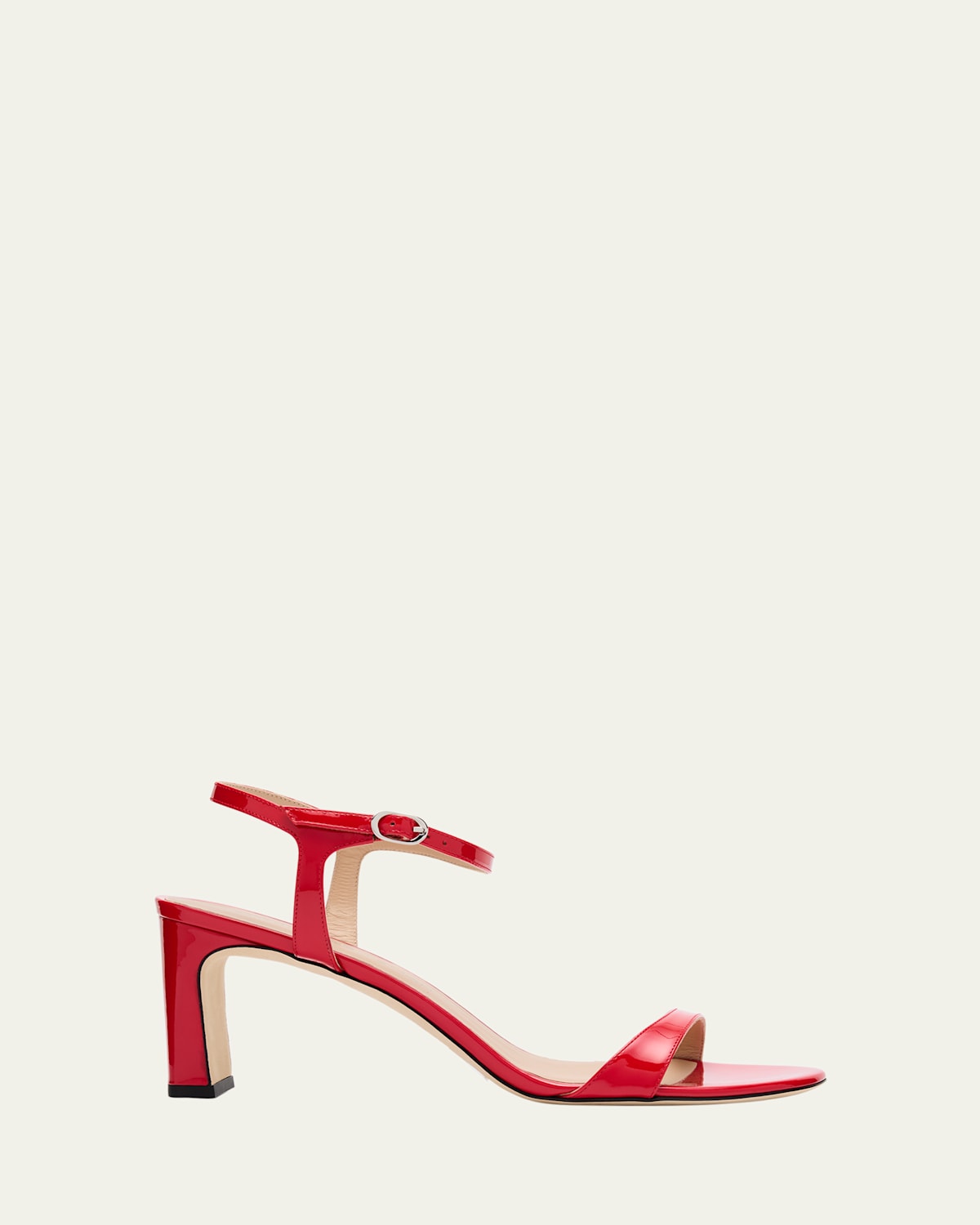 STUART WEITZMAN BABETTE PATENT ANKLE-STRAP SANDALS 