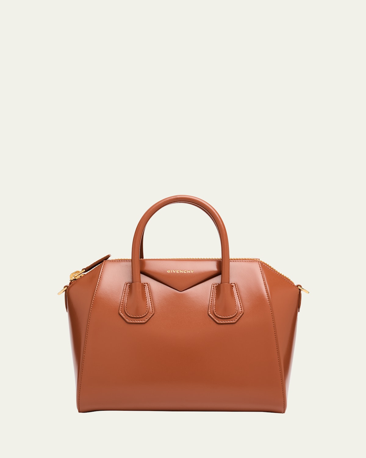 Givenchy Antigona Small Top-handle Bag In Box Leather In Brown