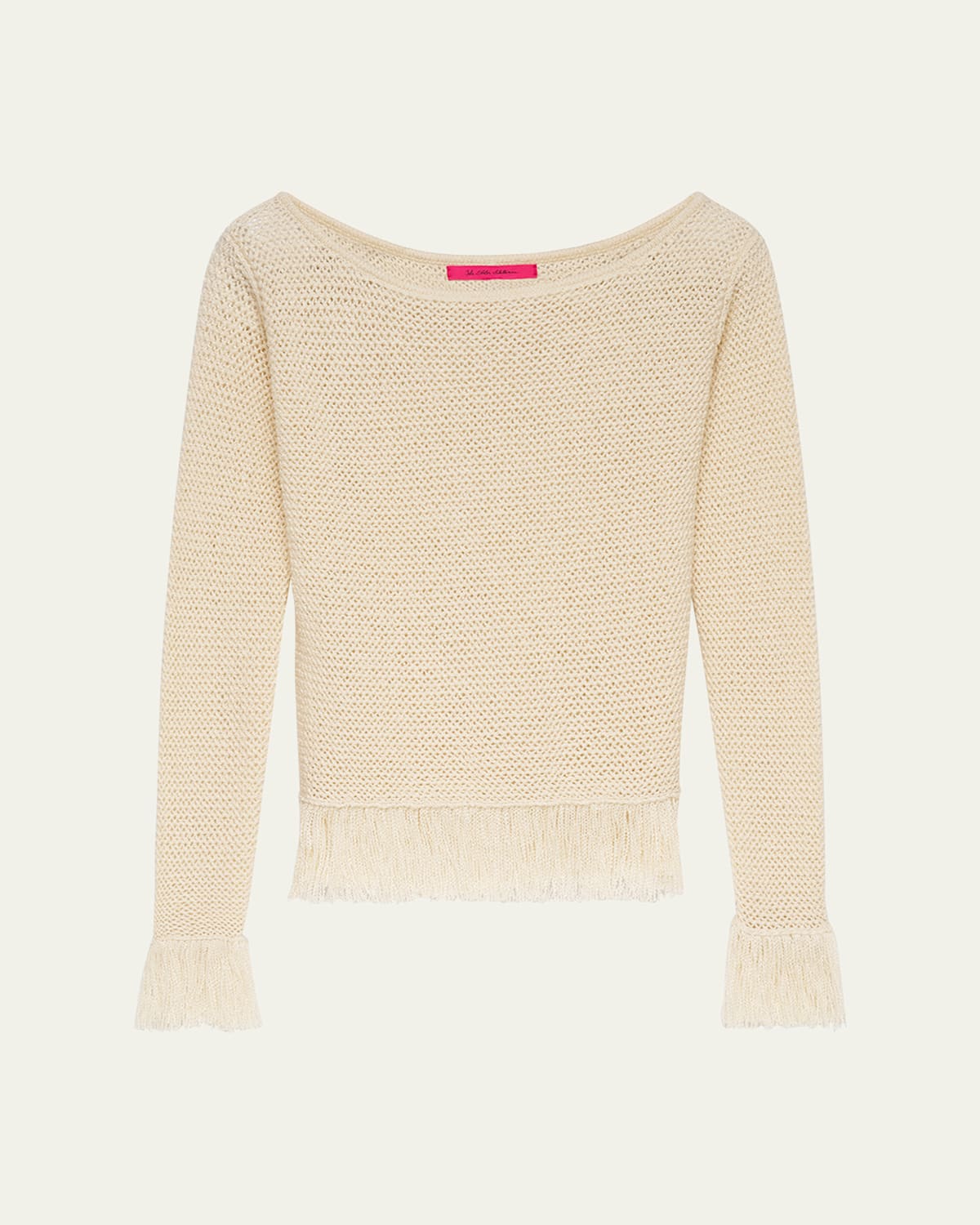 Nora Lite Knit Fringe Long-Sleeve Sweater