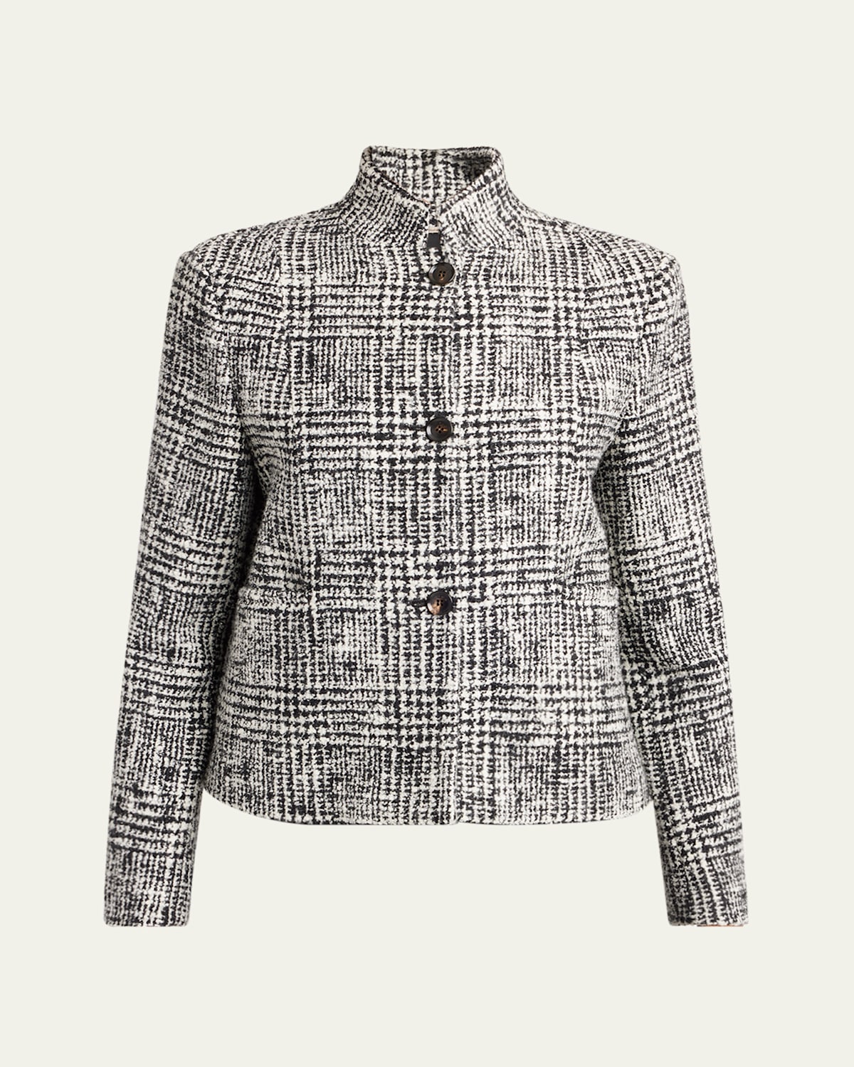 Kiton Abstract Wool Cropped Jacket In Multi