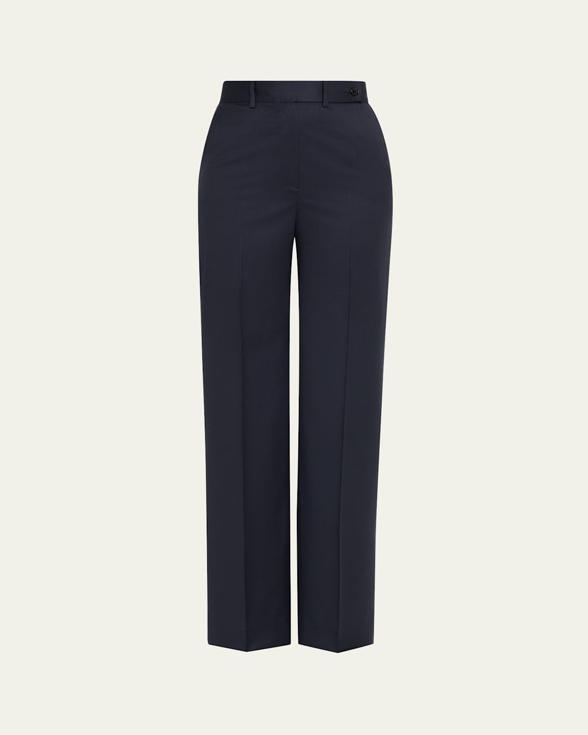 Kiton Mid-rise Wide-leg Wool Trousers In Blue