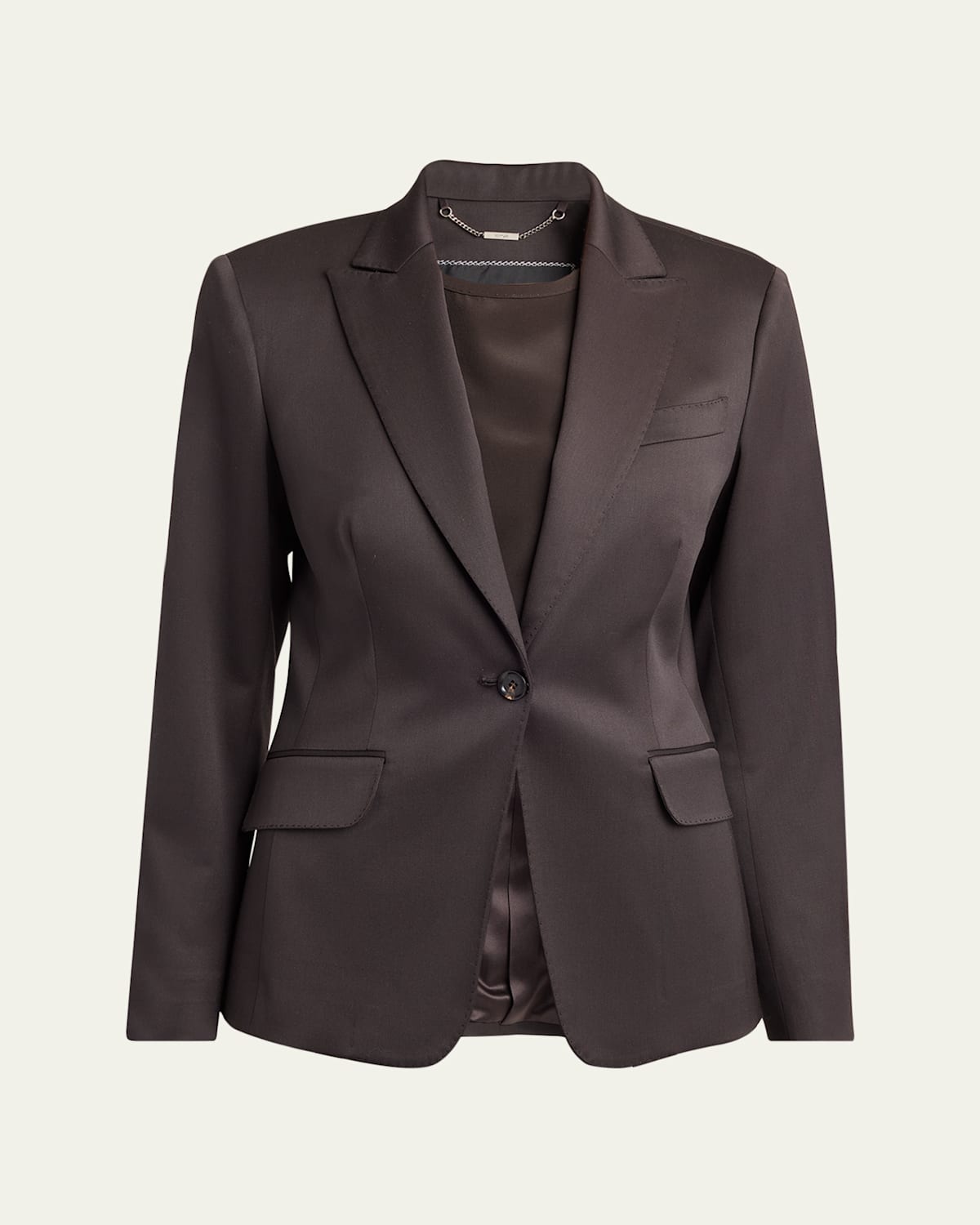 Kiton Fitted Wool Blazer In Brown