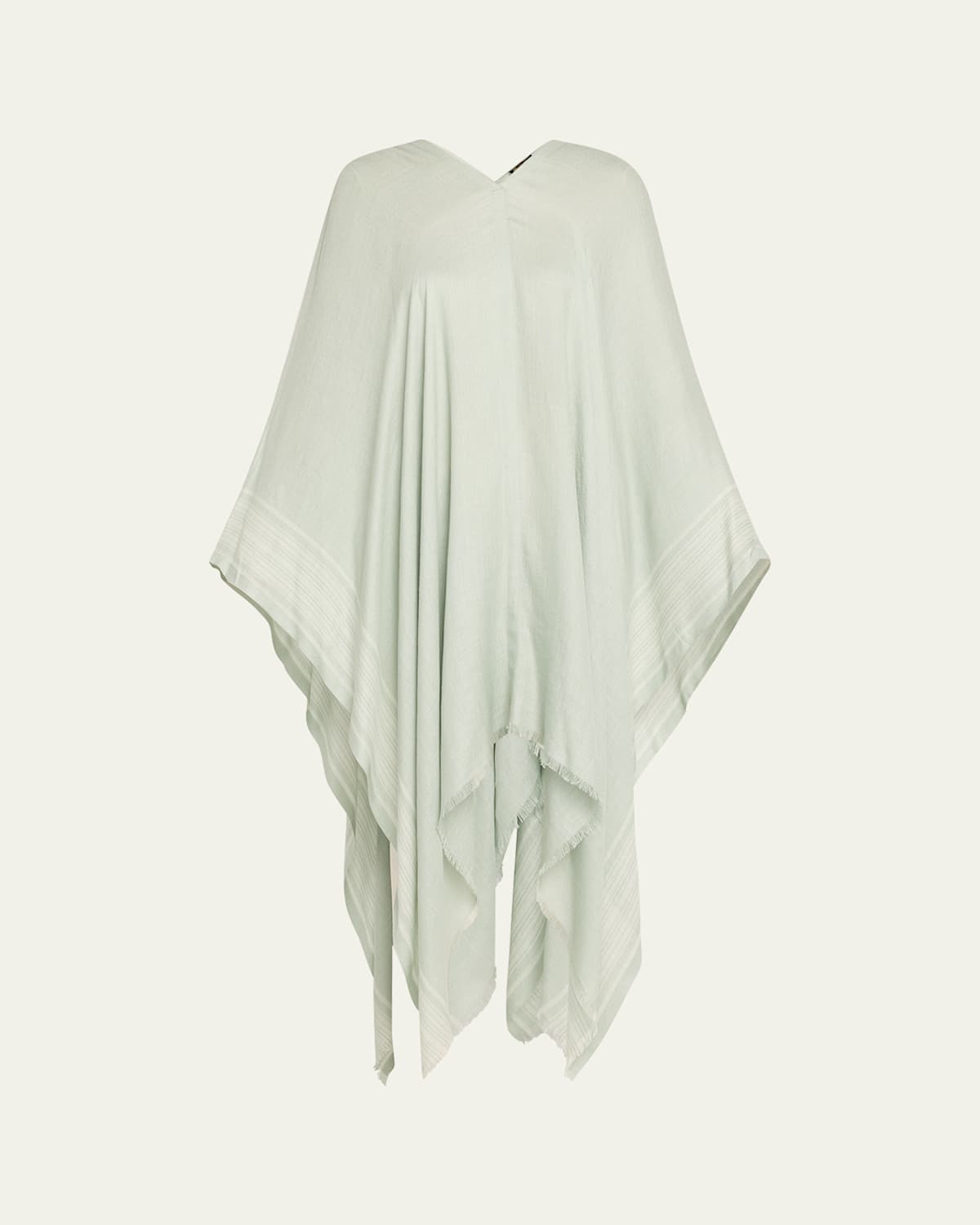 Loro Piana Aida Bicolor Suitcase Stripe Silk Linen Poncho In Pattern
