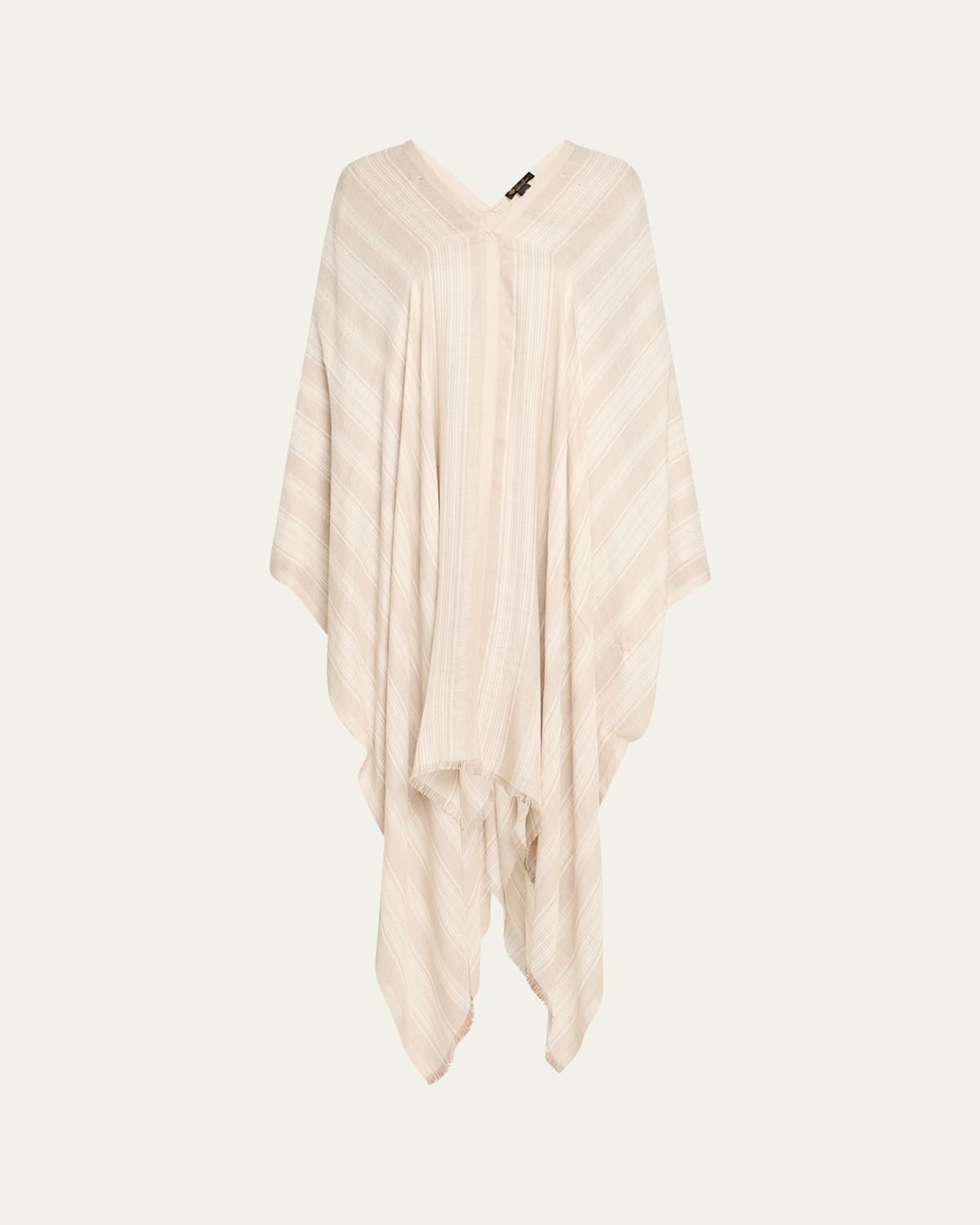 Loro Piana Aida Suitcase Stripe Silk Linen Poncho In Pink