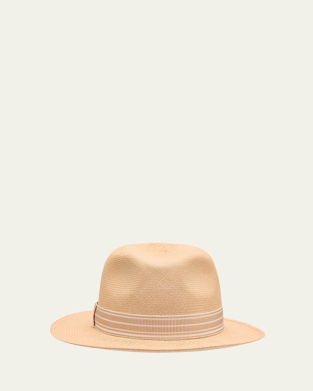 Loro Piana Sergio Suitcase Stripe Ribbon Fedora In Neutral