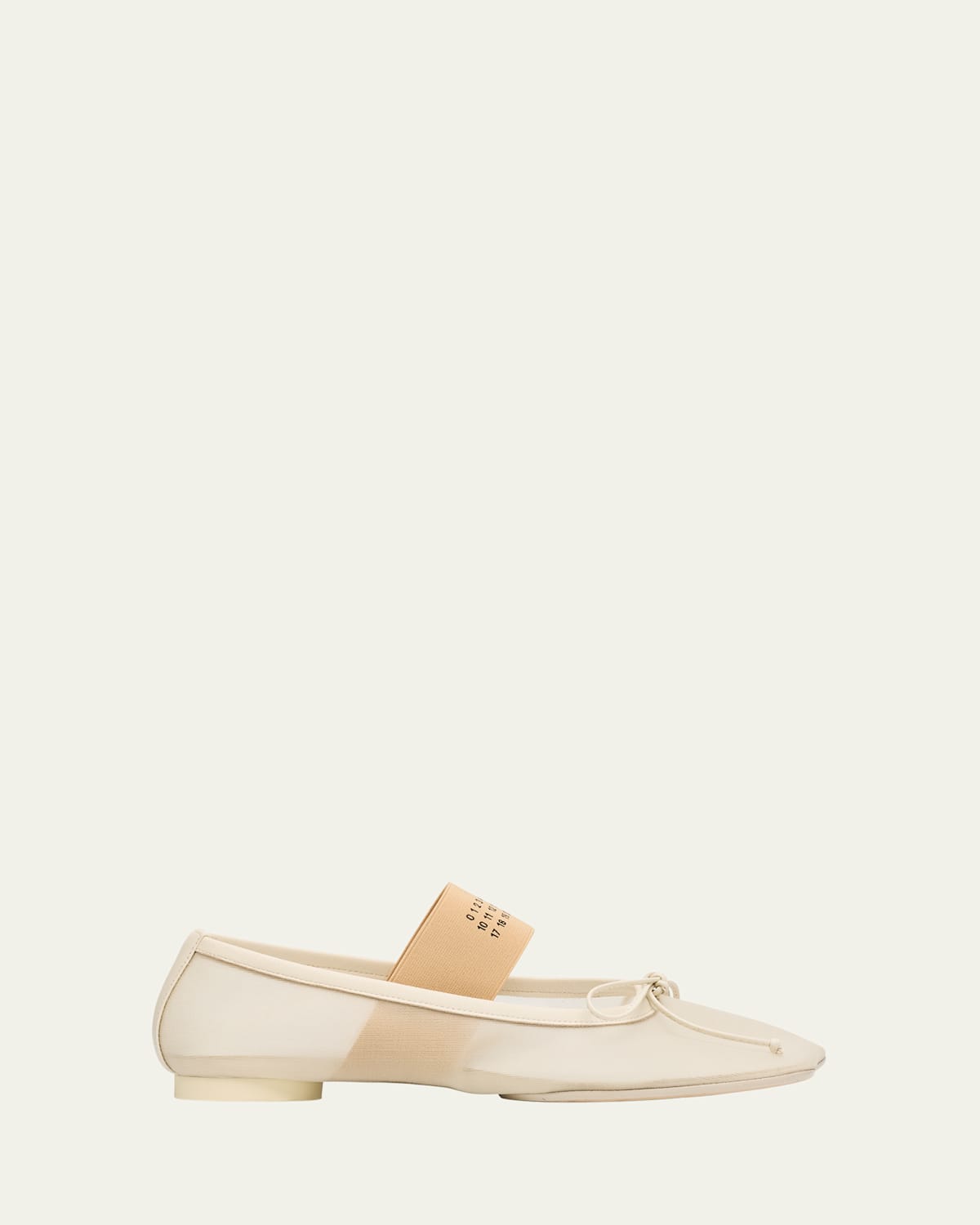 Mm6 Maison Margiela Mesh Anatomic Numeric Ballerina Flats In Animal Print