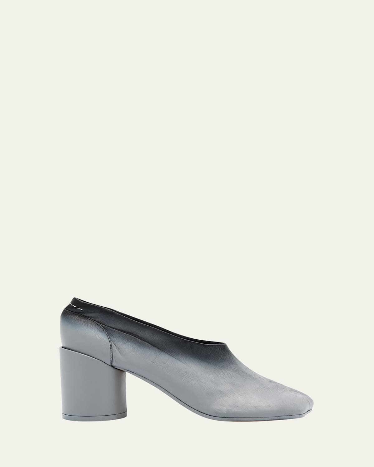 Mm6 Maison Margiela Ombre Leather Anatomic Block-heel Pumps In Gray