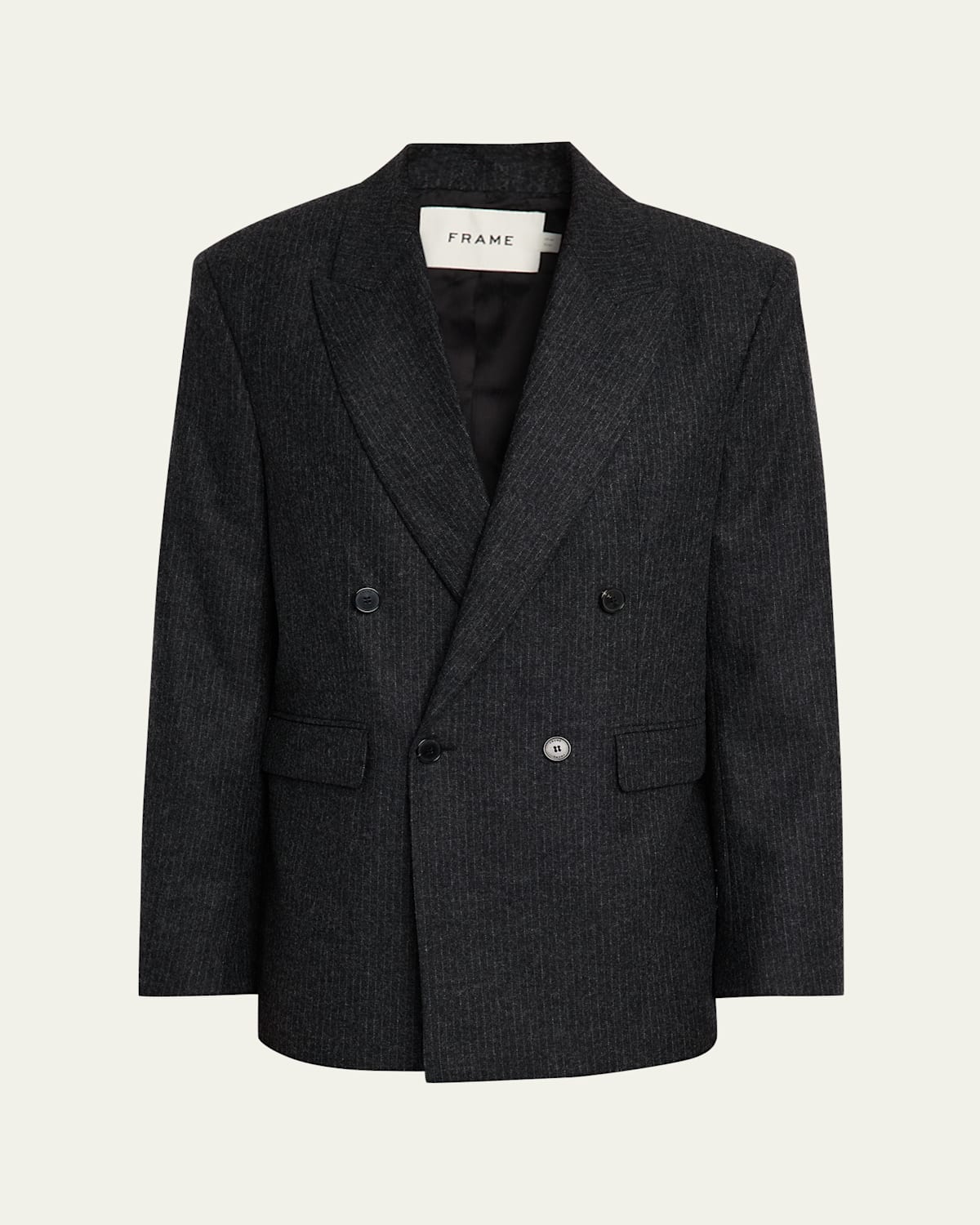 Frame Men's Pinstripe Wool Blazer In Black