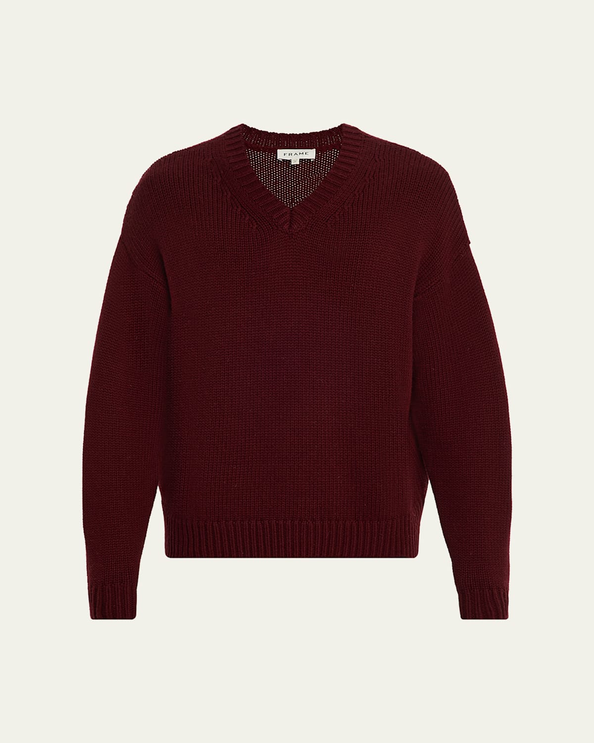 Men's Wool and Cashmere Knit V-Neck Sweater