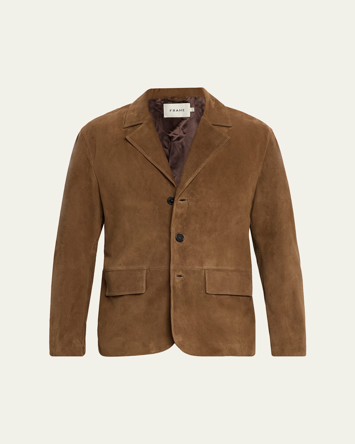 Frame Men's Suede Blazer In Brown
