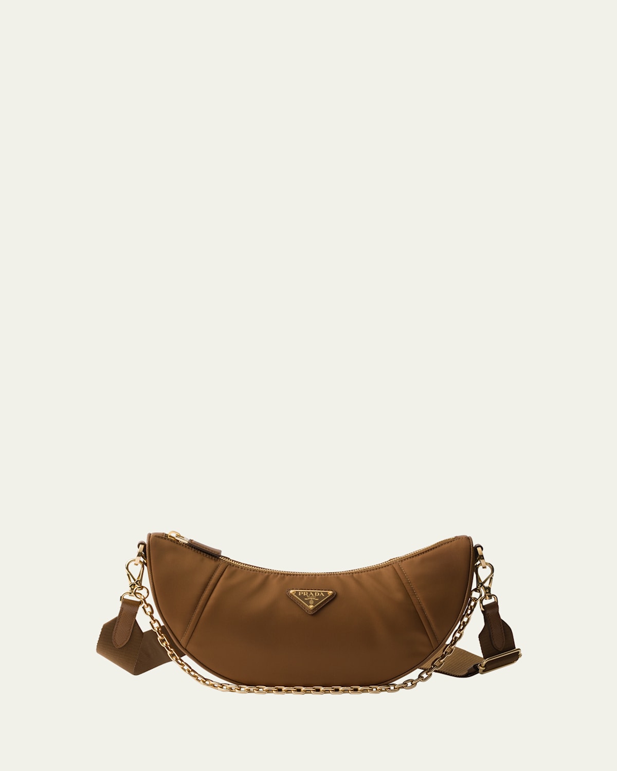 Prada Womens Brown Re-nylon Brand-plaque Shoulder Bag In Brown