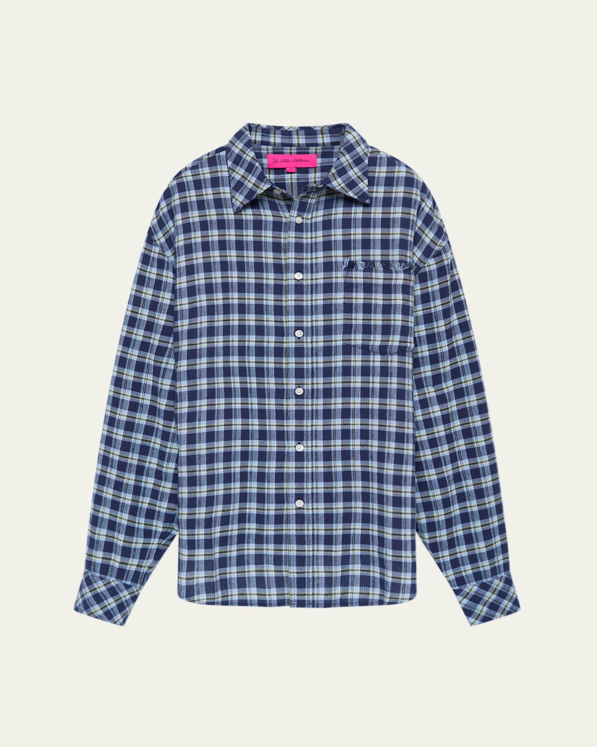 The Elder Statesman Men's Dune Plaid Button-down Beach Shirt In Blue