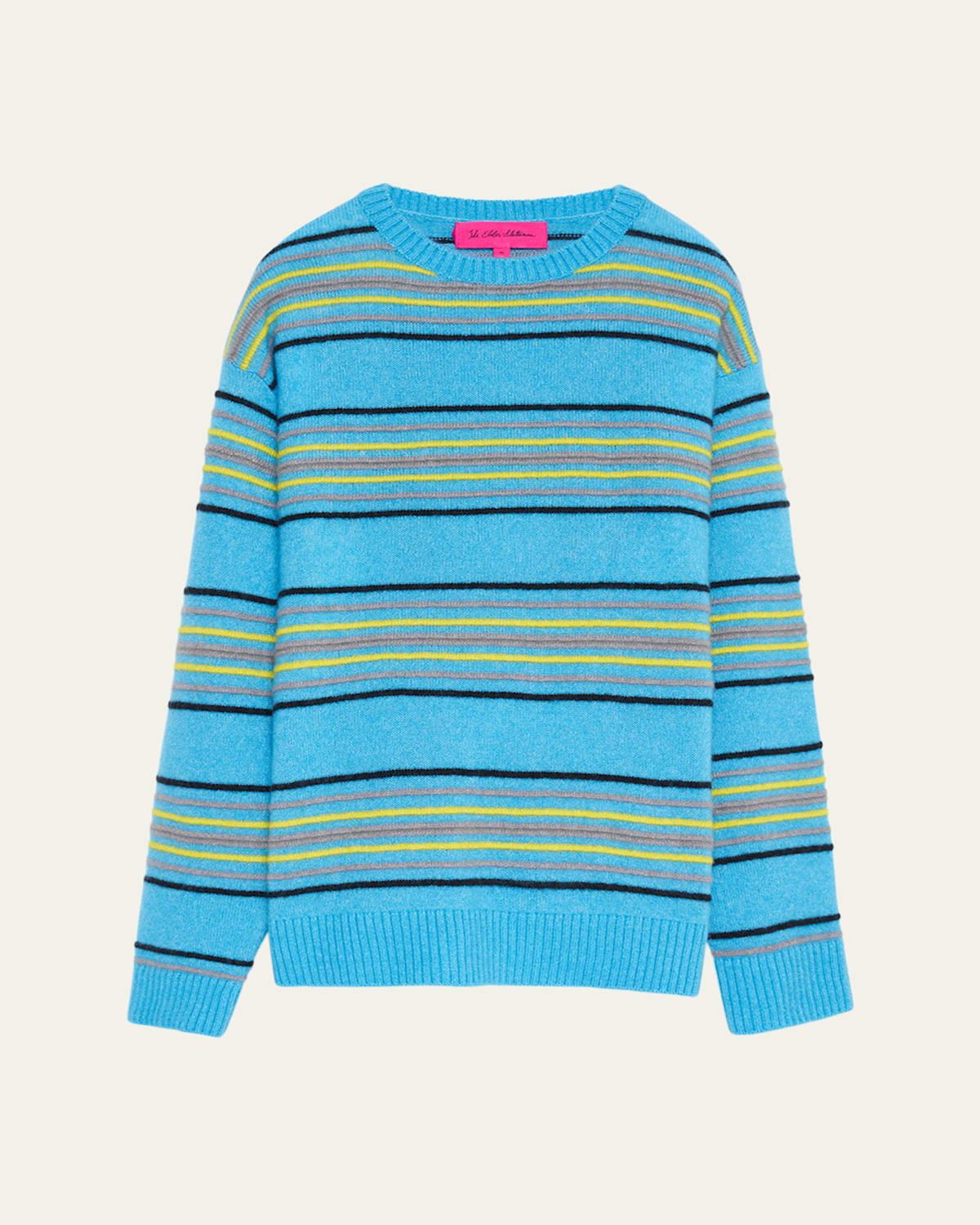 The Elder Statesman Nimbus Reef Striped Cashmere-blend Knit Sweatshirt In Blue