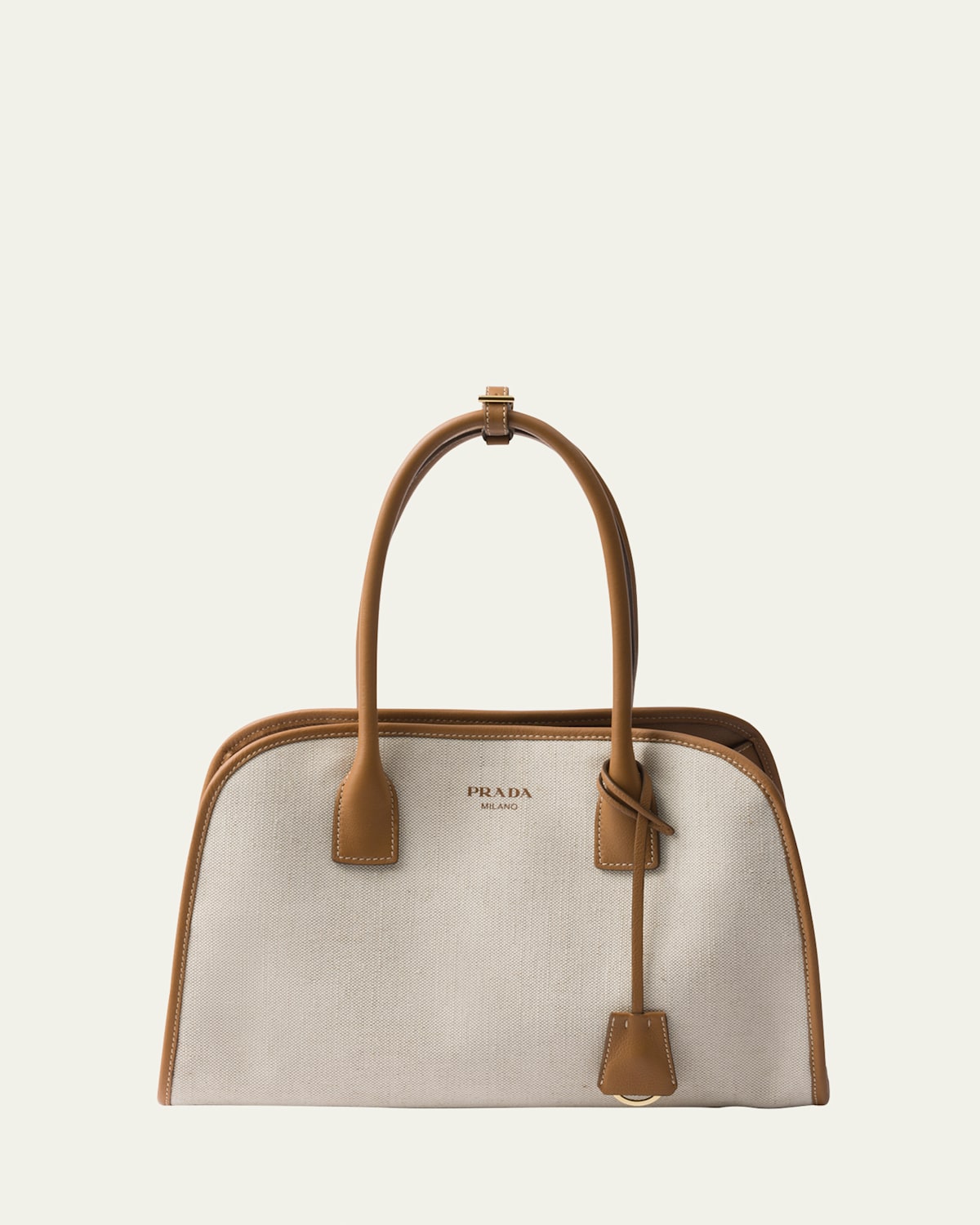 Prada Canvas And Leather Top-handle Bag