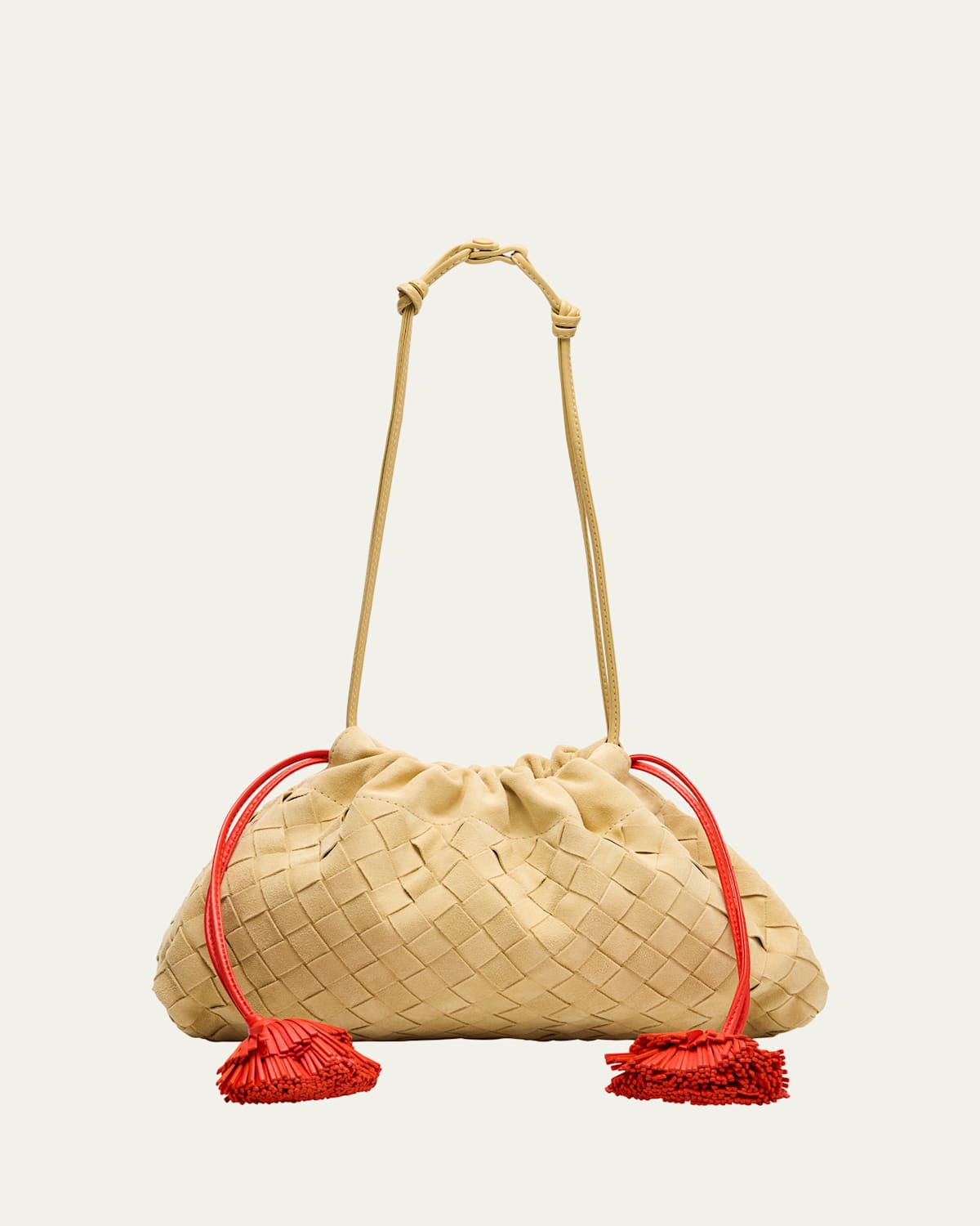 Bottega Veneta Soiree Dustbag Suede Pouch Bag