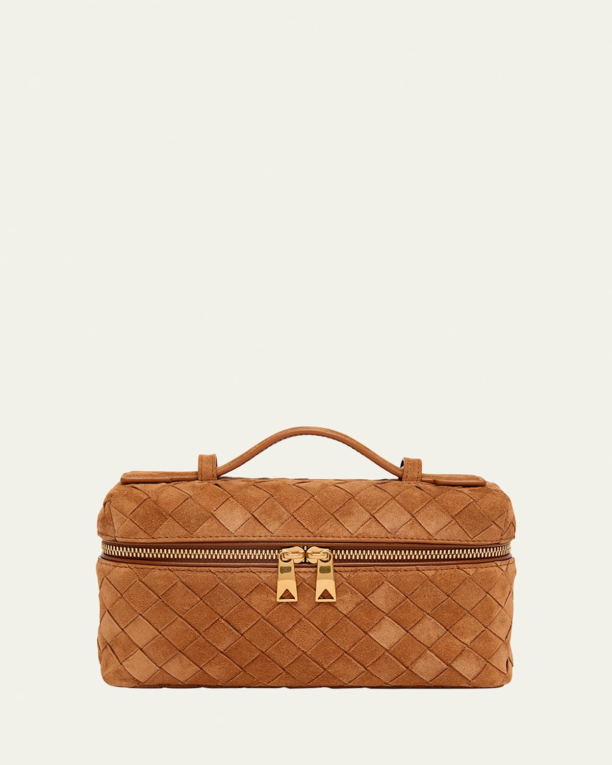 Bottega Veneta Bang Bang Vanity Intrecciato Suede Crossbody Bag In Brown