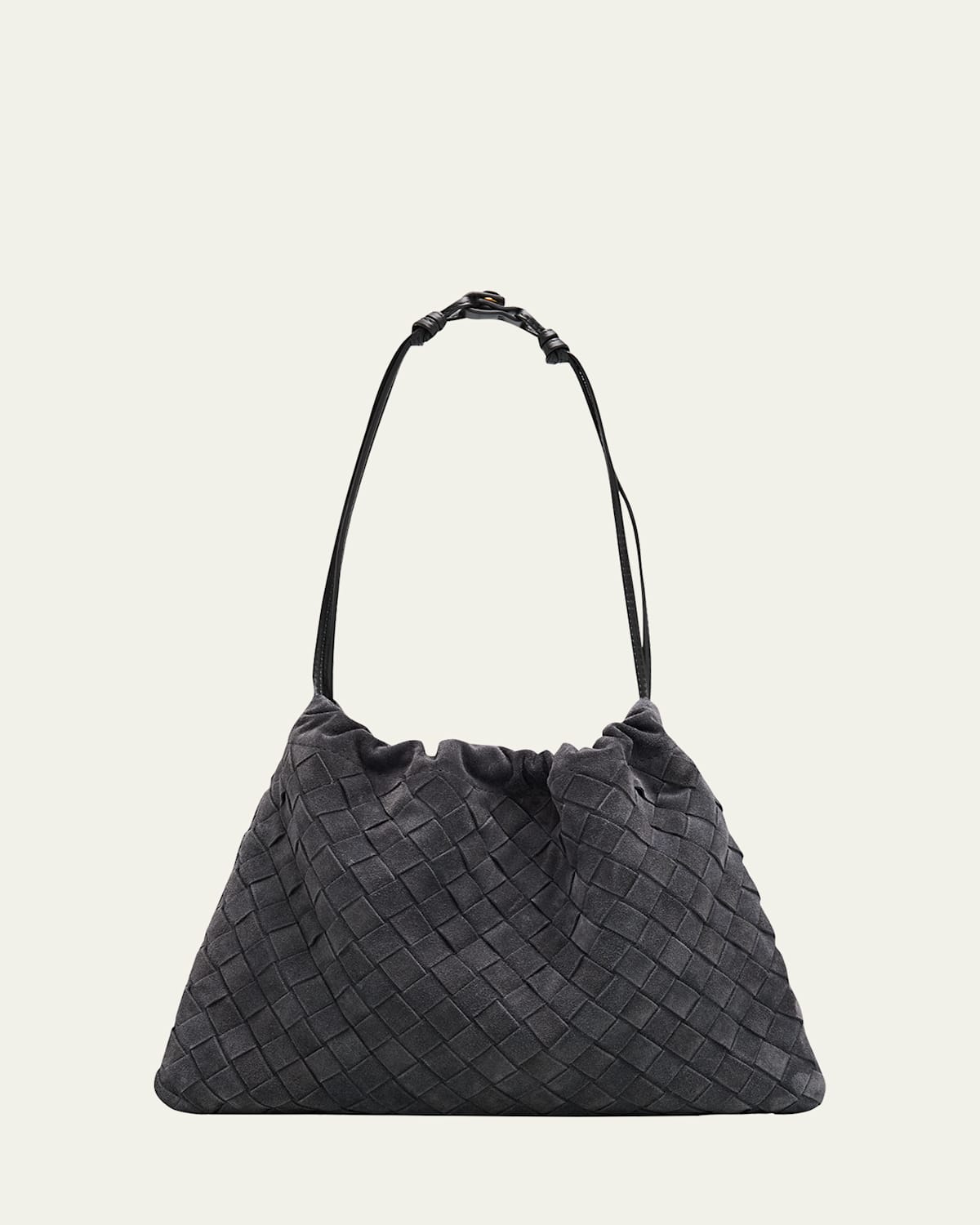 Bottega Veneta Dustbag Suede Pouch Bag In Gray