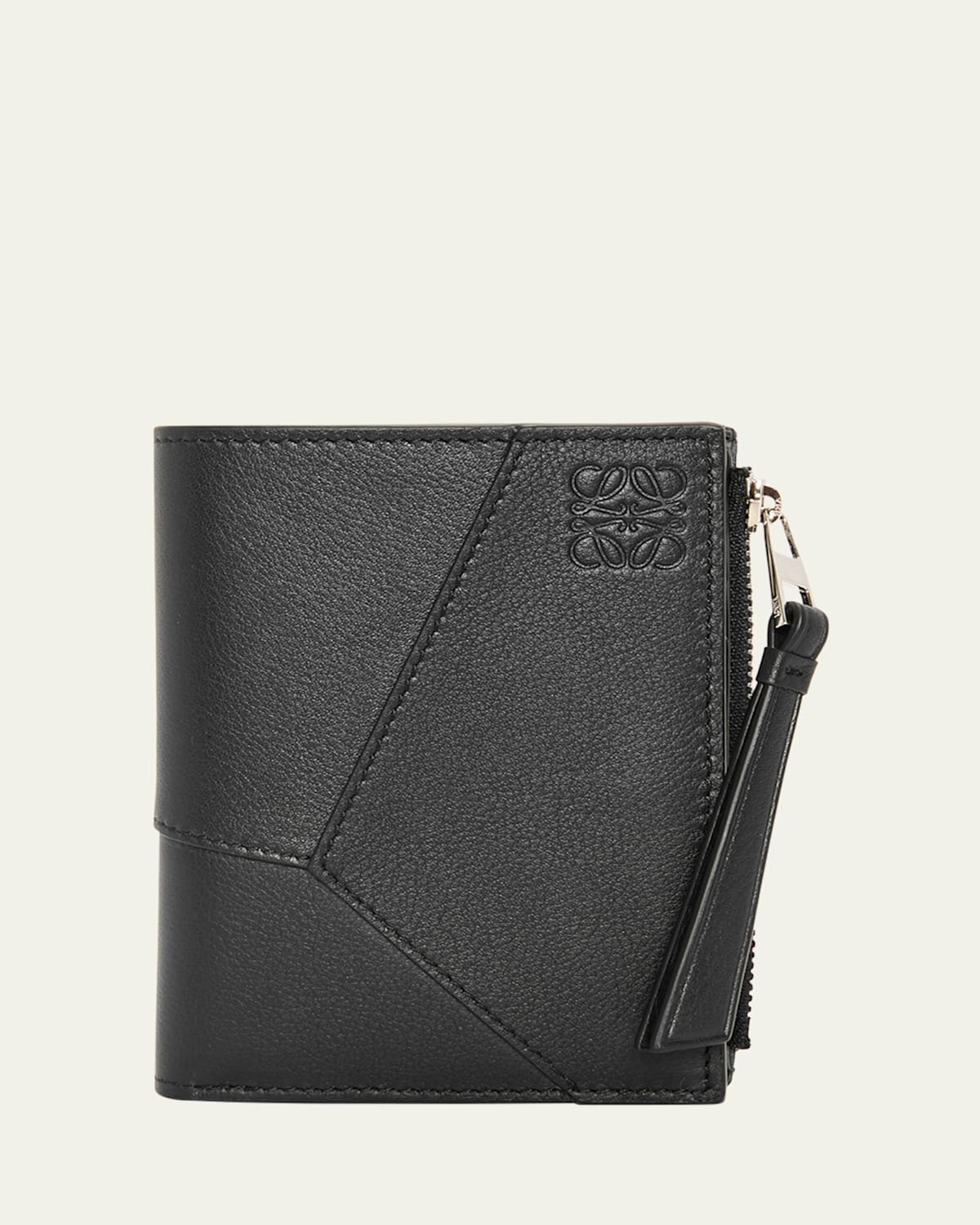 Men's Puzzle Slim Compact Calfskin Bifold Wallet