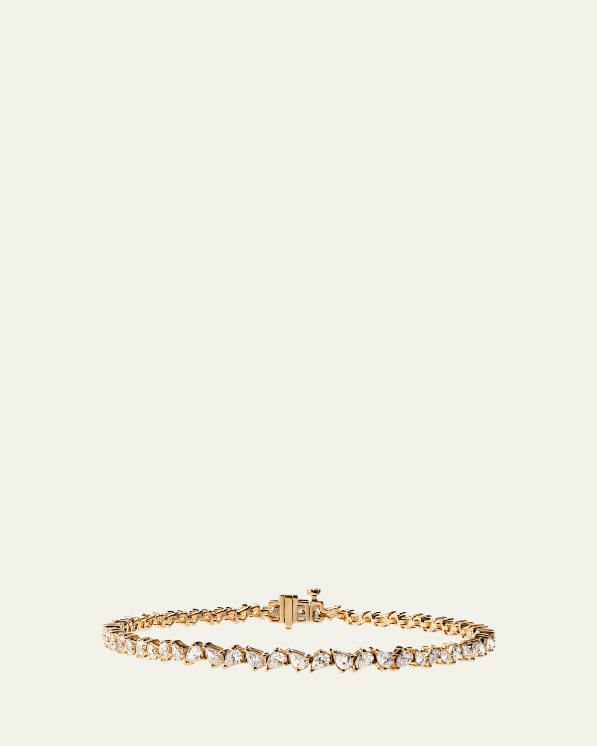 14K Yellow Gold Flawless Mykonos Bracelet with Diamond Pave, 7"L