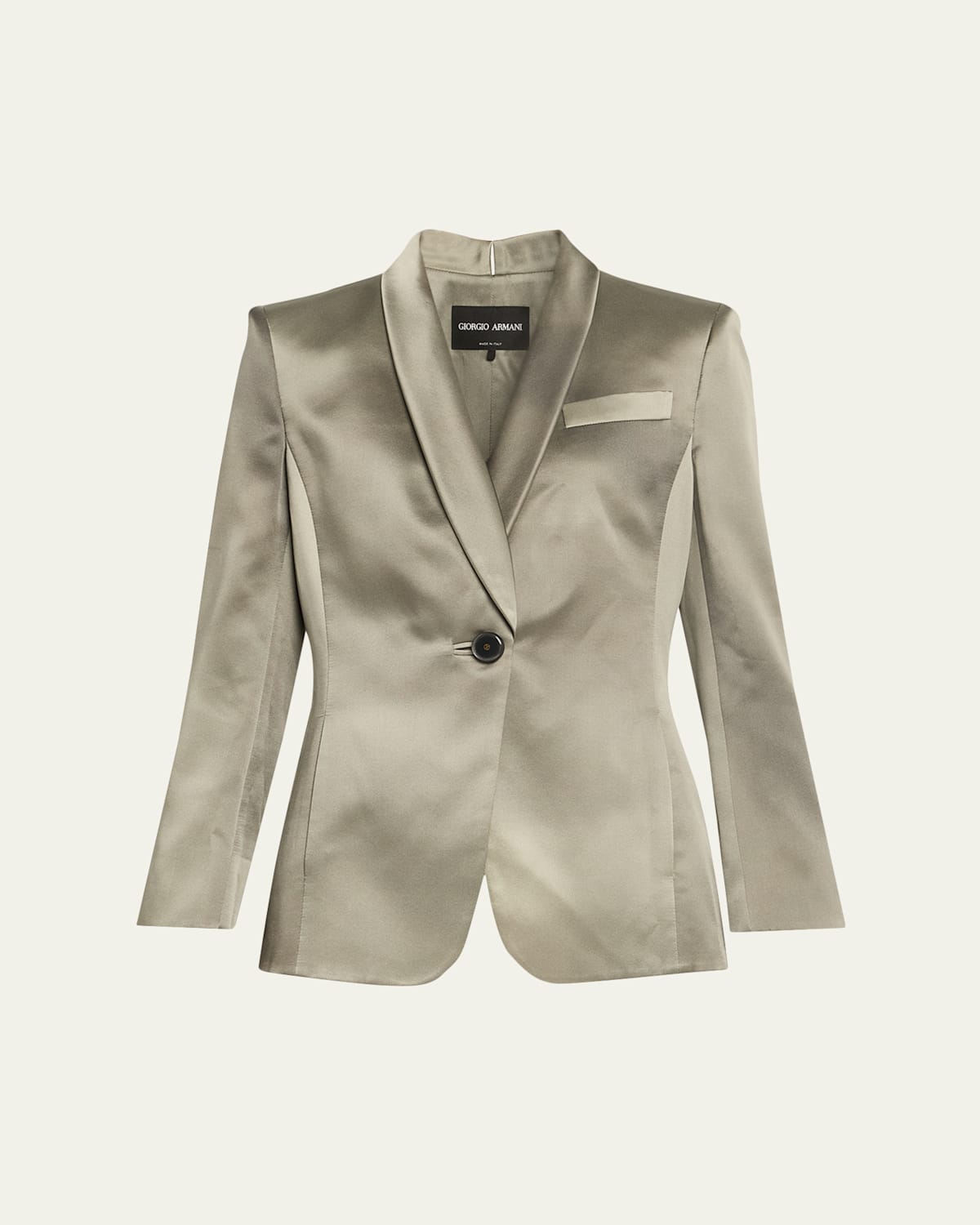 Ombre Satin Single-Breasted Blazer