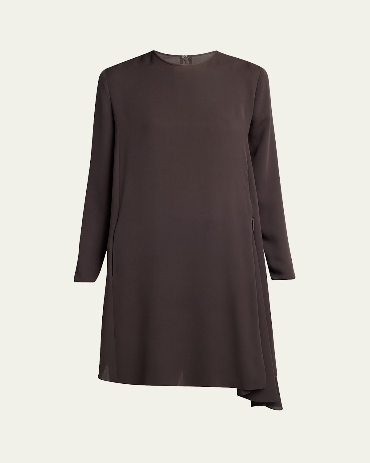 Giorgio Armani Silk Georgette Draped Tunic Dress In Red