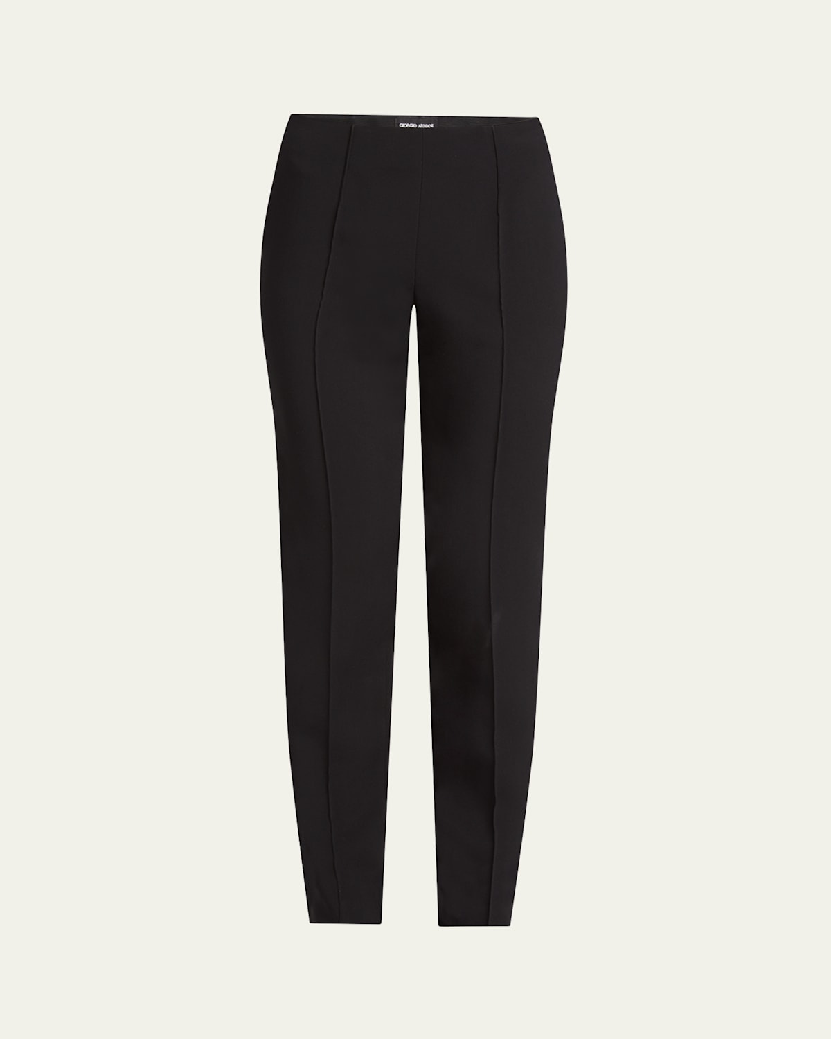 Pintuck Slim-Leg Cady Trousers