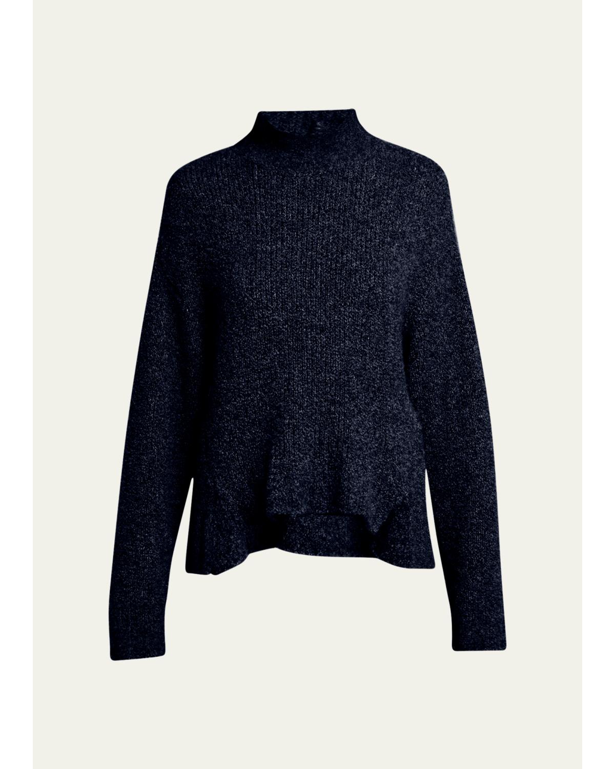 Turtleneck Cashmere-Silk Boucle Sweater