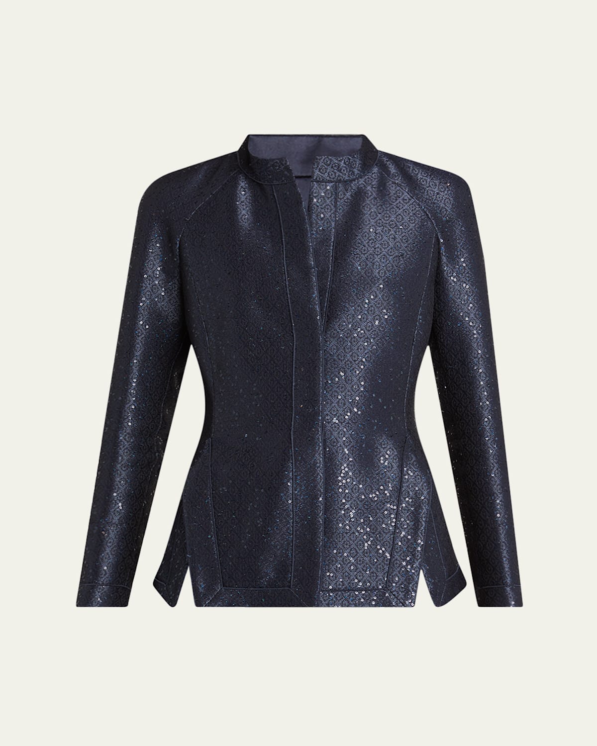 Giorgio Armani Sequin Jacquard Single-breasted Evening Jacket In Blue