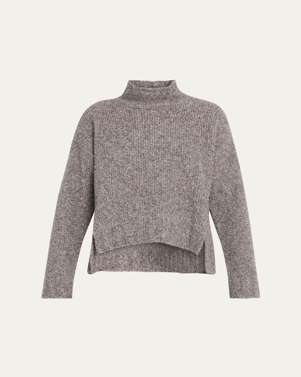 Giorgio Armani Cashmere-silk Boucle Turtleneck Sweater In Gray