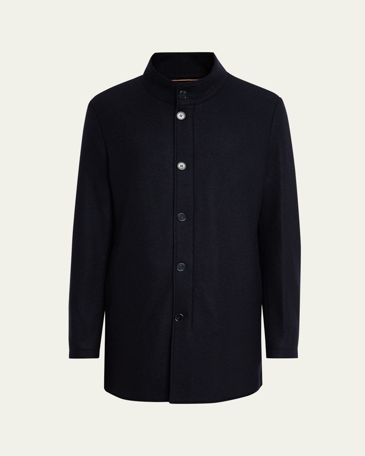 Mandelli Men's Cashmere Jersey Car Coat In Blue