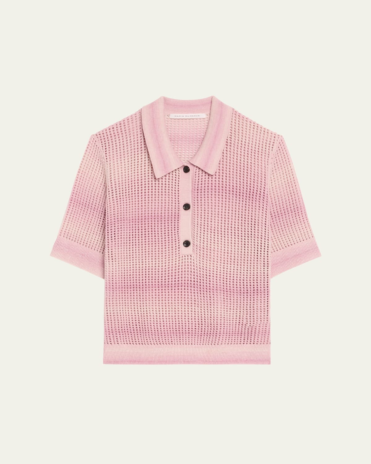 Cashmere Mesh Shrunken Polo Shirt