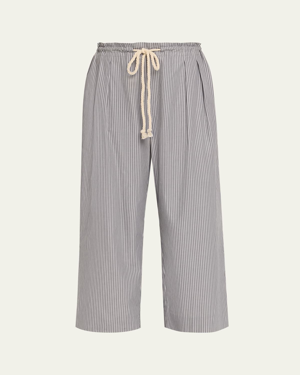 Maria Mcmanus Railroad Stripe Pleated Drawstring Pants In Gray