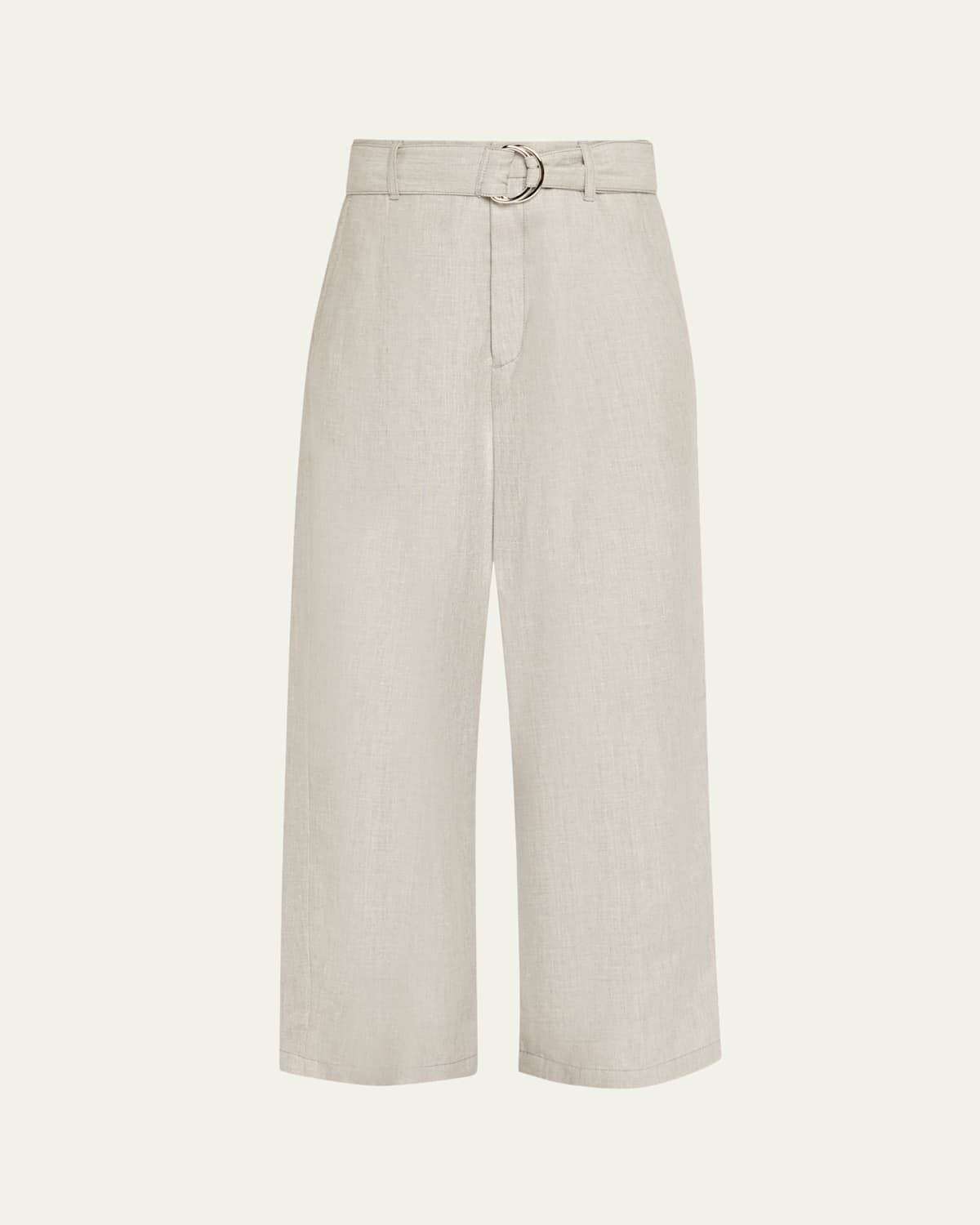 Maria Mcmanus Chambray Belted Wide-leg Cropped Pants