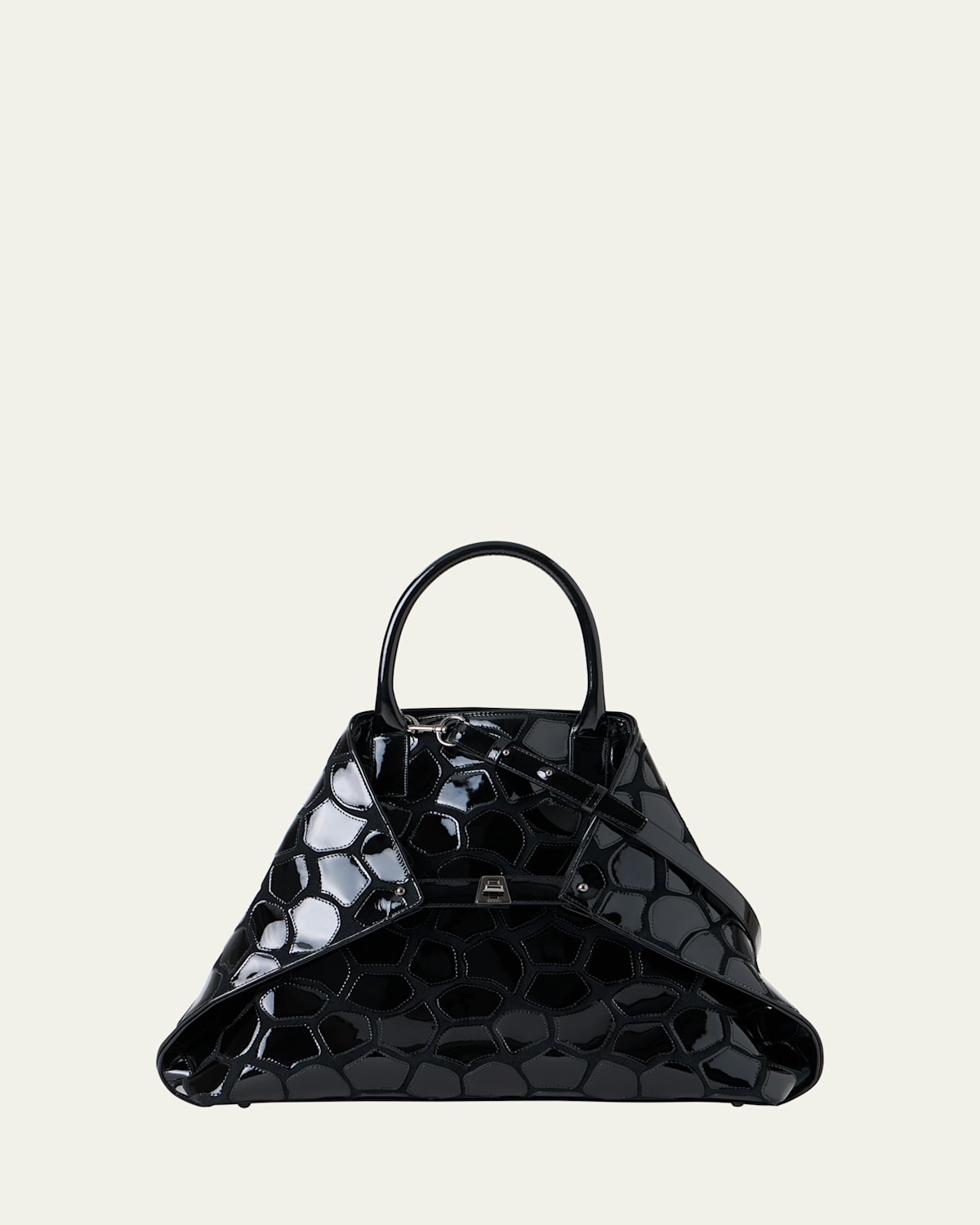Akris Ai Medium Patchwork Leather Top-handle Bag