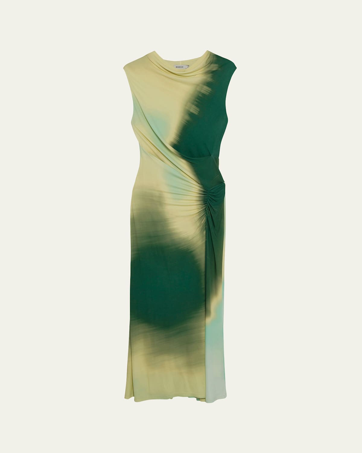 Simkhai Acacia Tie-dyed Ruched Stretch-jersey Midi Dress In Multi