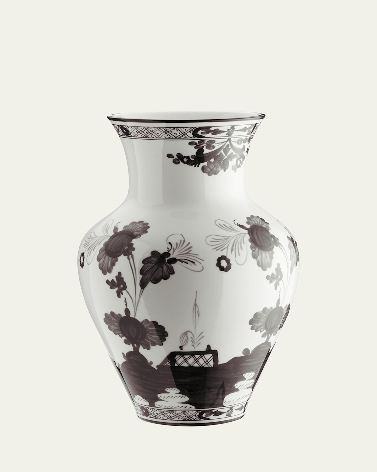 Ginori 1735 Oriente Italiano 10" Ming Vase, Albus In Brown