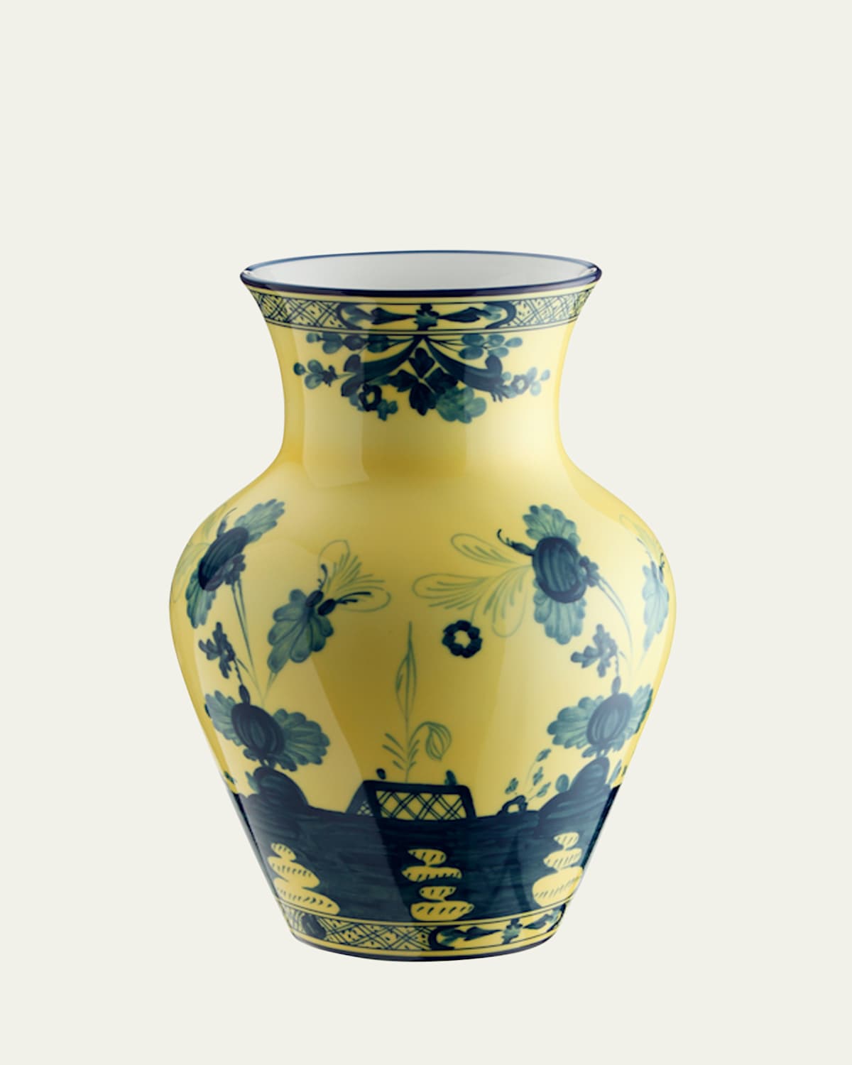 Ginori 1735 Oriente Italiano 10" Ming Vase, Citrino In Multi