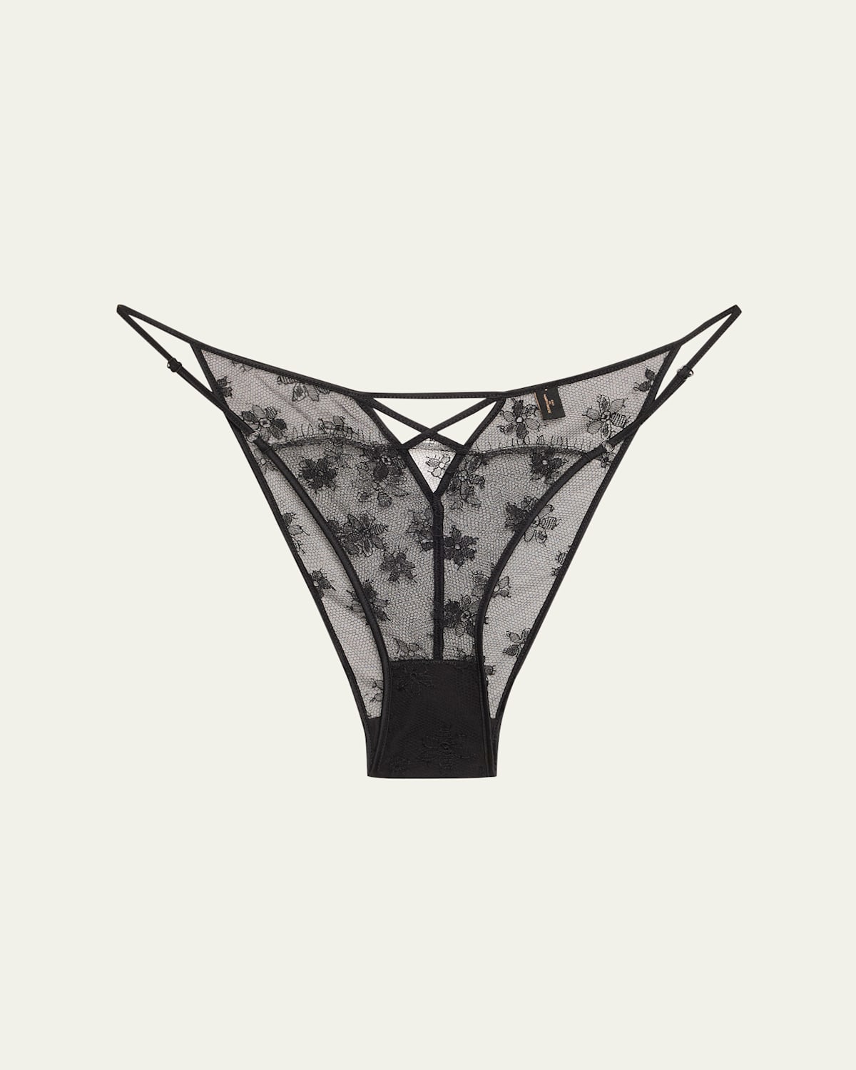 Kiki De Montparnasse All Over Lace Cheeky Low-rise Briefs In Black