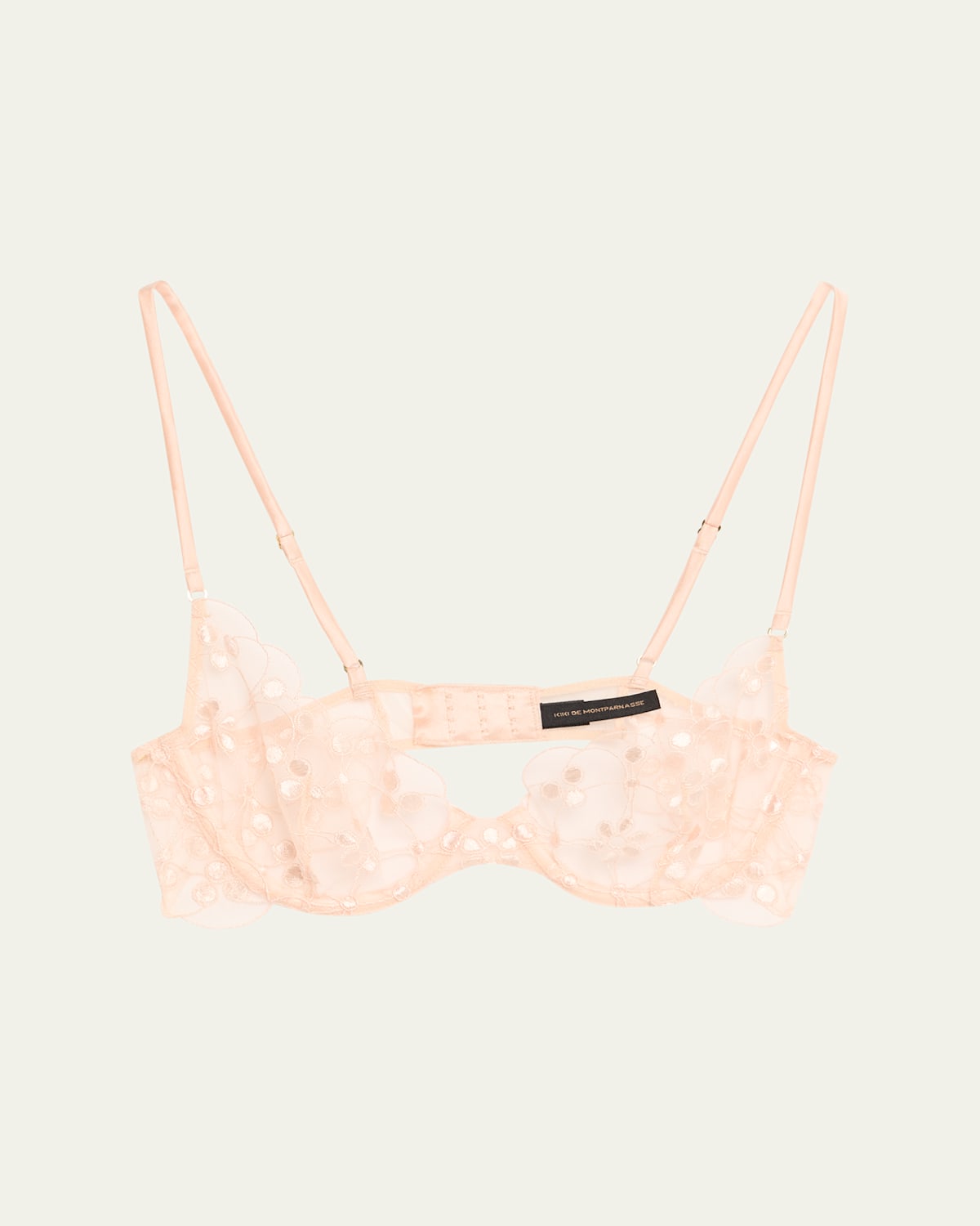 Kiki De Montparnasse Rosette Embroidered Demi Bra In Pink