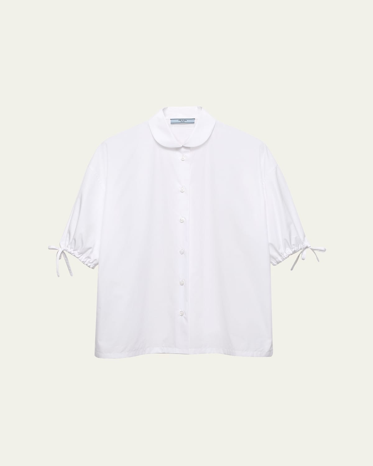 Prada Drawstring Cuff Poplin Shirt