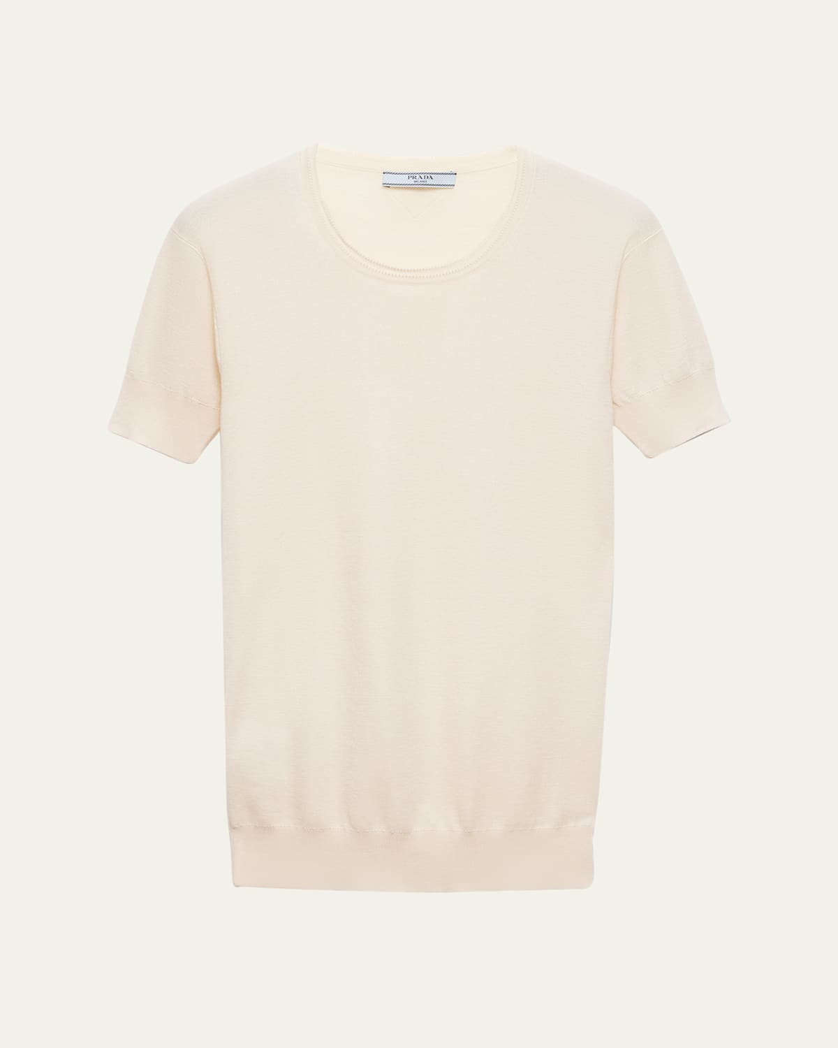 Prada Silk-cotton Short-sleeve Sweater