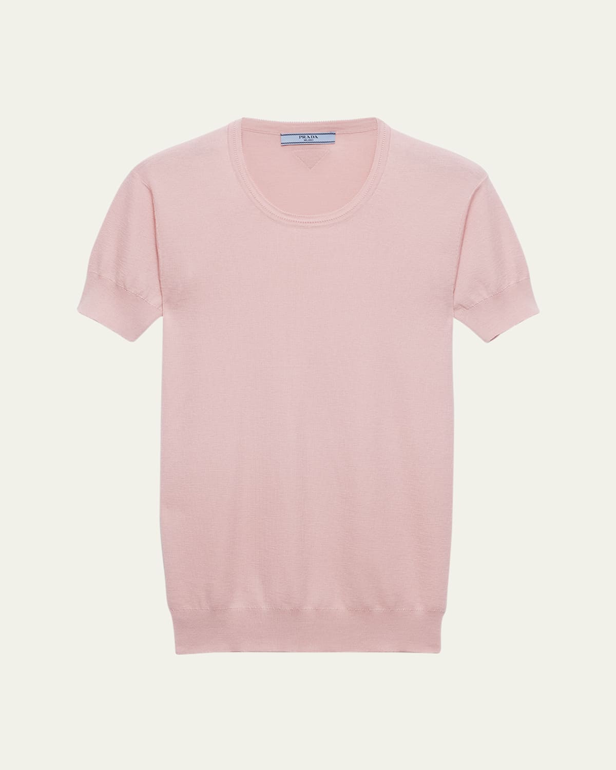 Prada Silk-cotton Short-sleeve Sweater