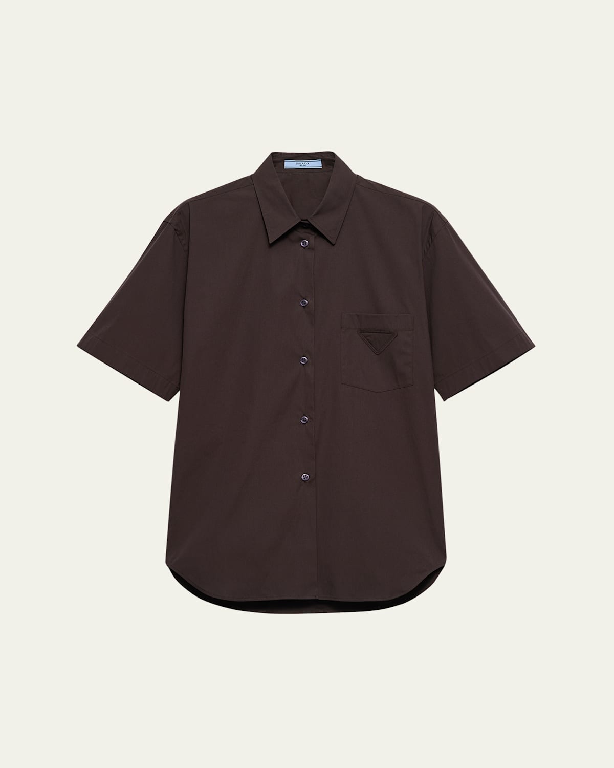 Shop Prada Short-sleeve Stretch Poplin Shirt