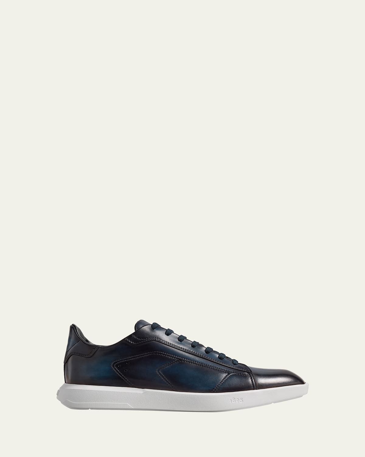 Berluti Men's Stellar Leather Low-top Sneakers In Blue