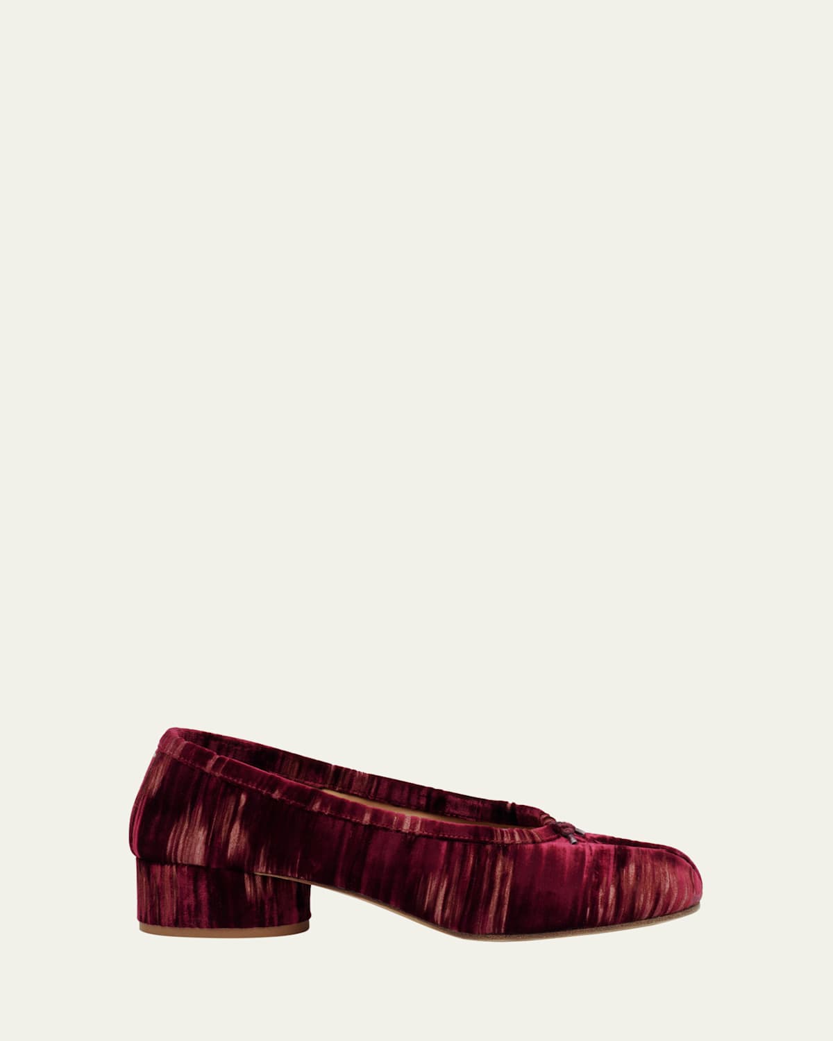 Maison Margiela Tabi Velvet Split-Toe Ballerina Pumps