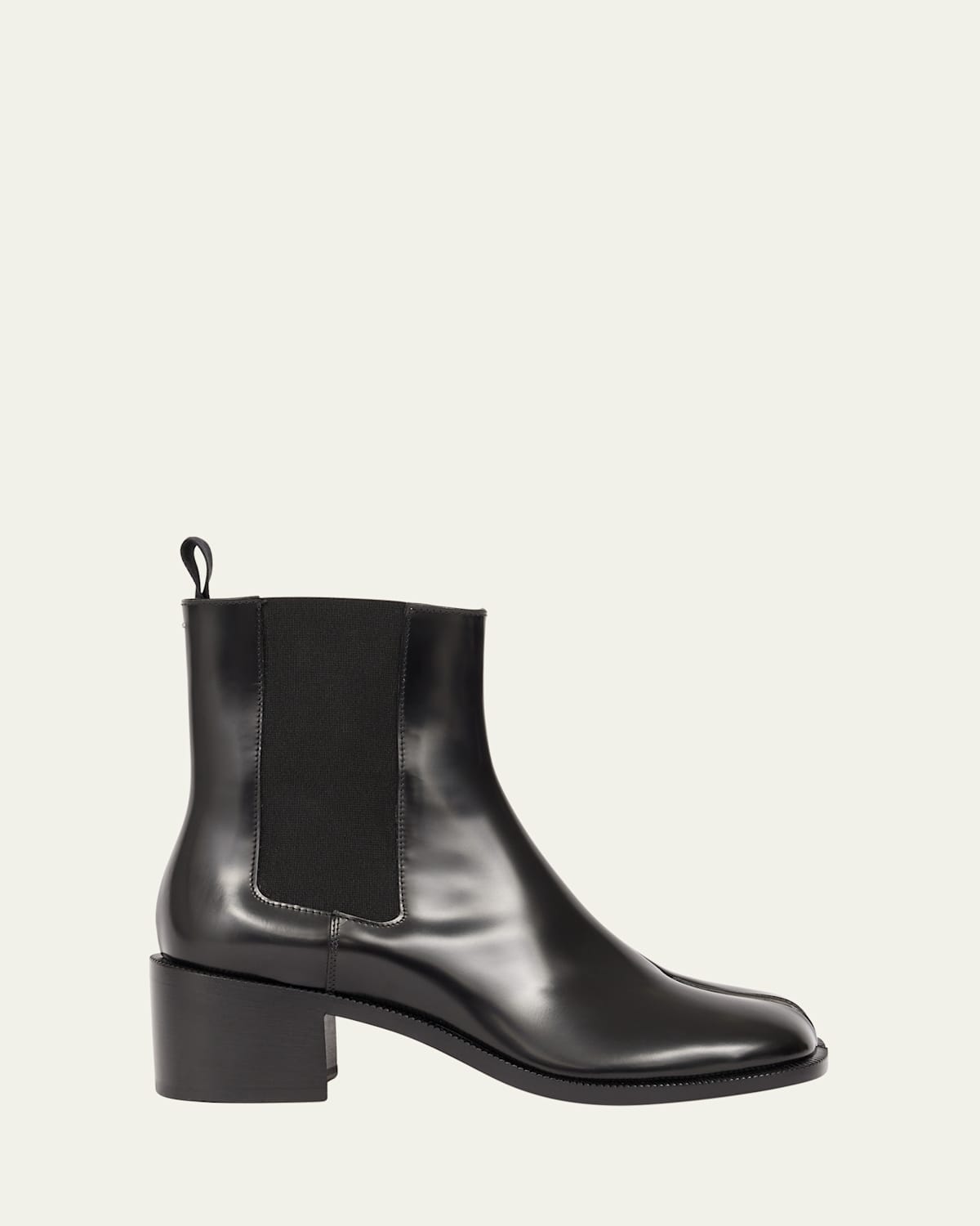 Maison Margiela Tabi City Leather Split-toe Chelsea Boots In Black